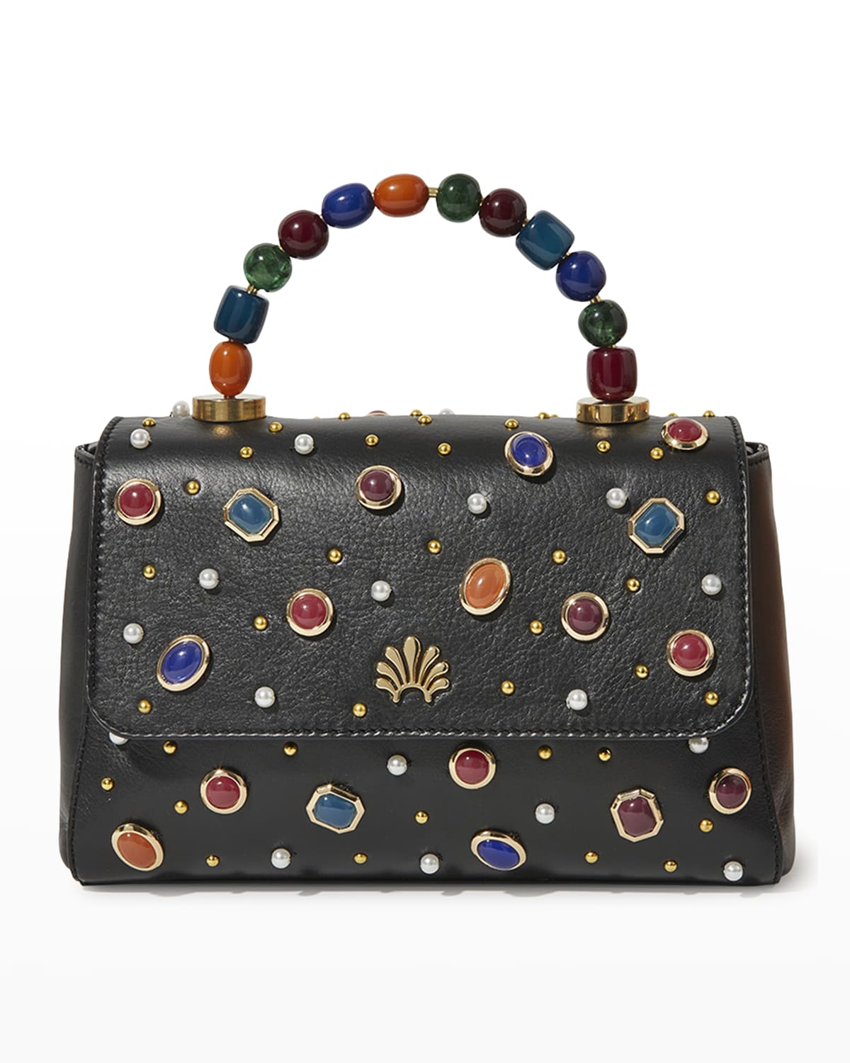 Lele Sadoughi Beatrix Feather Top-Handle Bag | Neiman Marcus