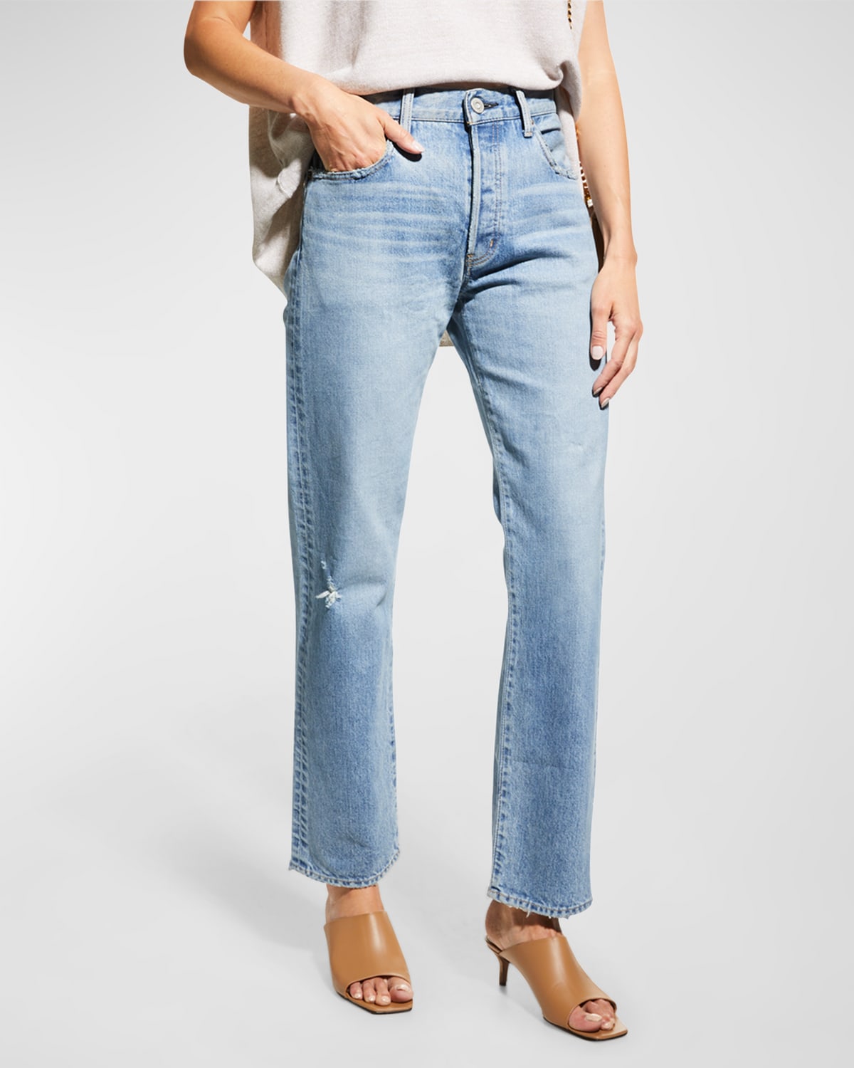 Rag & Bone Piper Faded Straight-Leg Jeans | Neiman Marcus