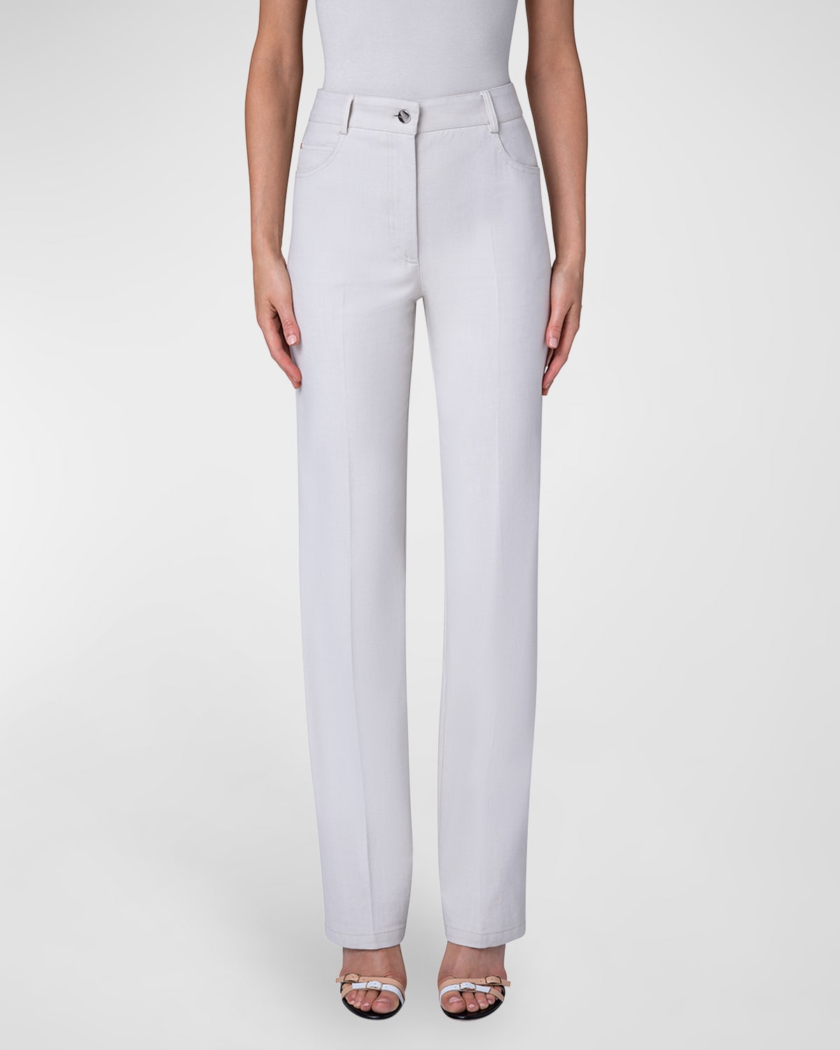 Versace Logo-Print Straight-Leg Denim Pants | Neiman Marcus