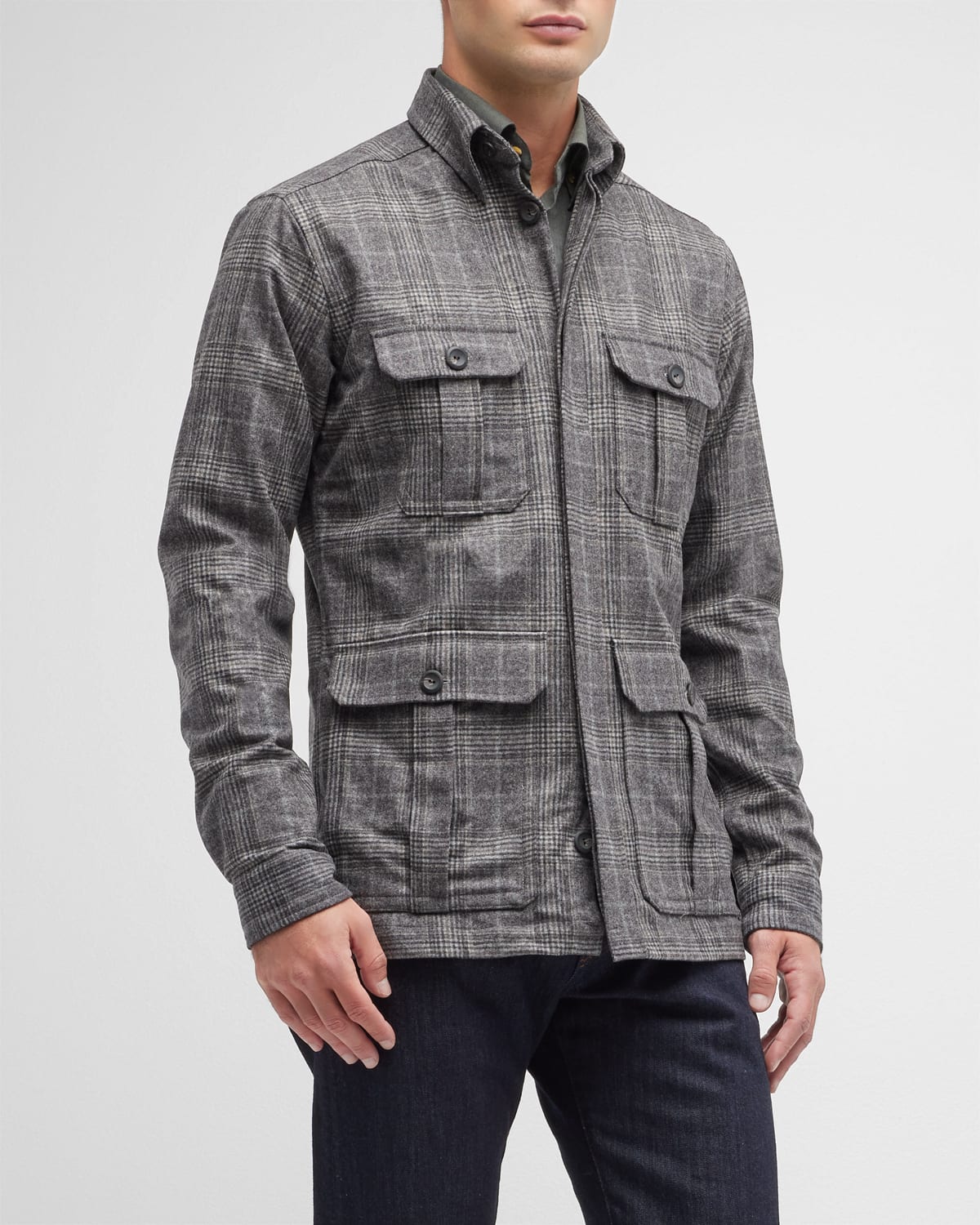 Bugatchi Men's Suede Shirt Jacket Neiman Marcus