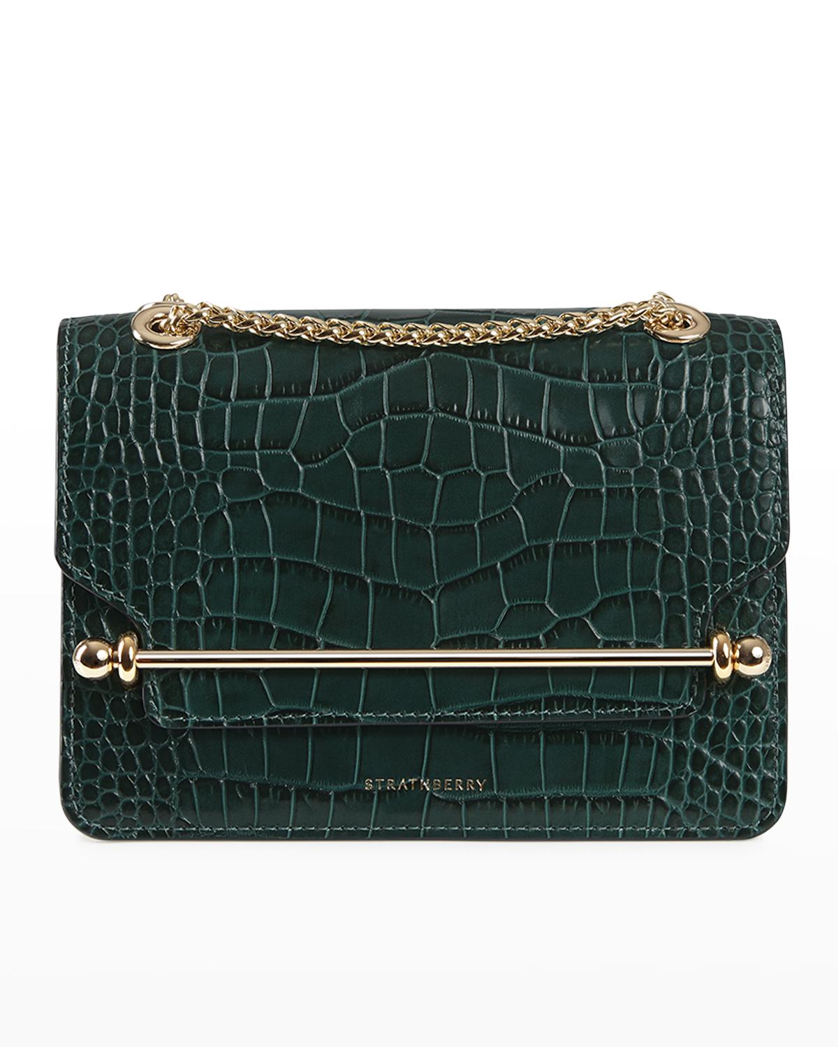 STRATHBERRY East-West Croc-Embossed Crossbody Bag | Neiman Marcus