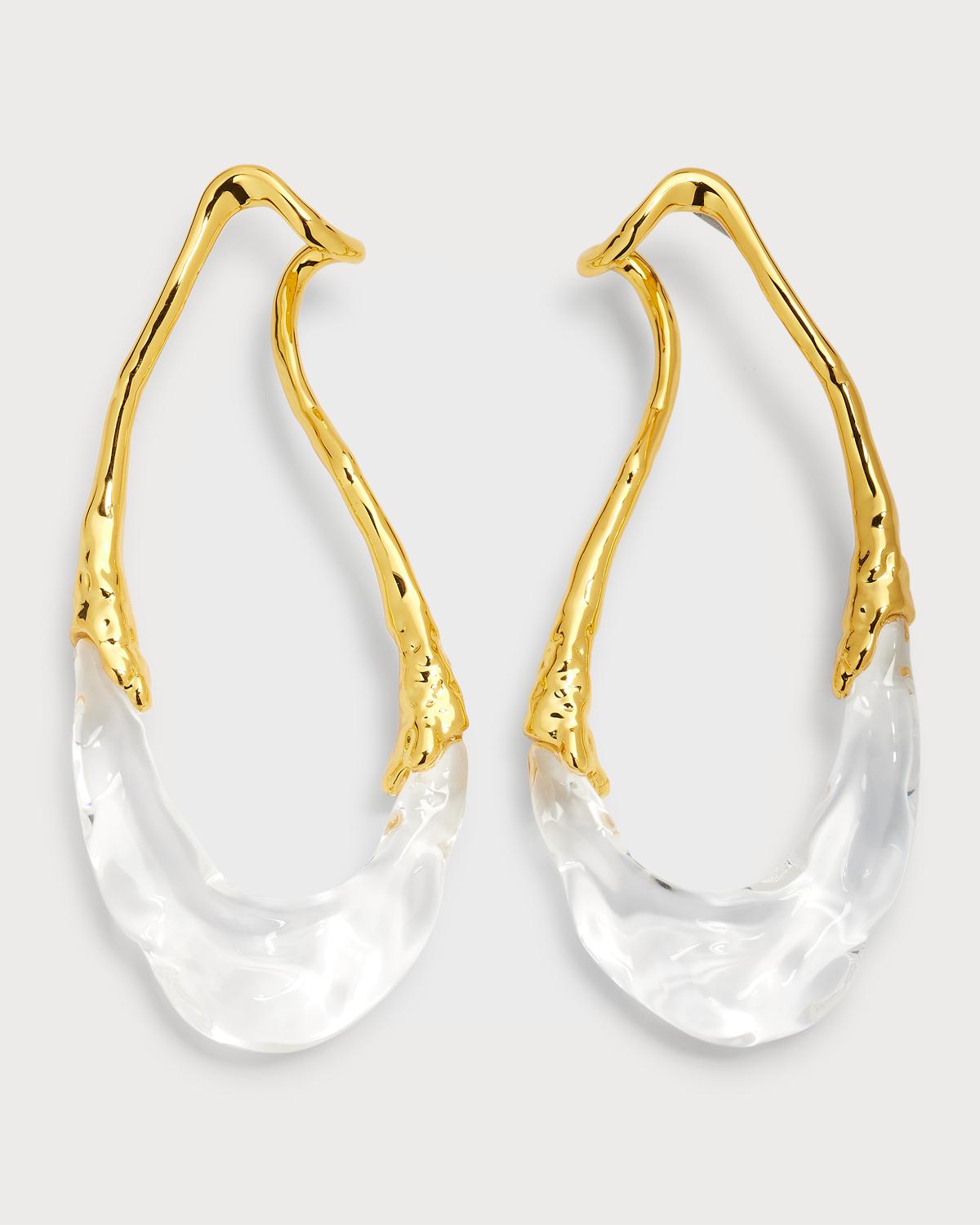 Alexis Bittar Solanales Crystal Front-Back Link Earrings | Neiman Marcus