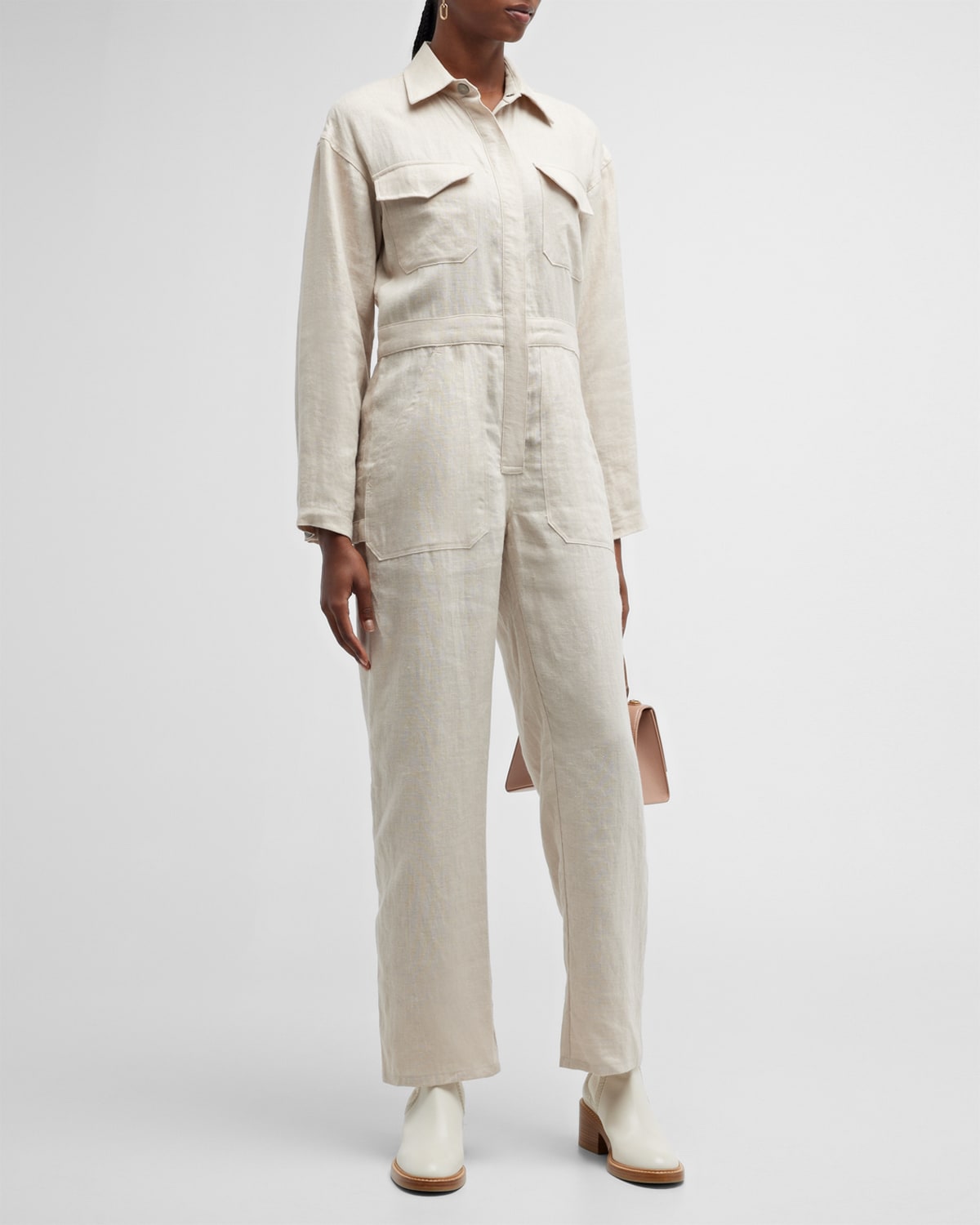 Rivet Utility Icon ShortSleeve Jumpsuit Neiman Marcus