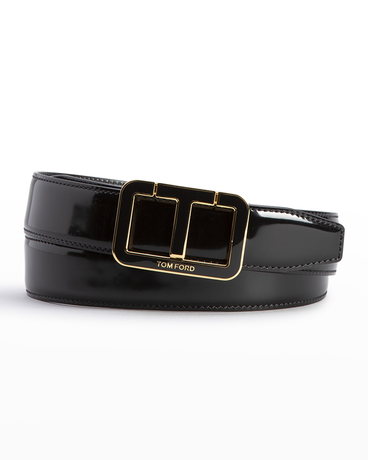 TOM FORD Men's Double T Leather Belt | Neiman Marcus