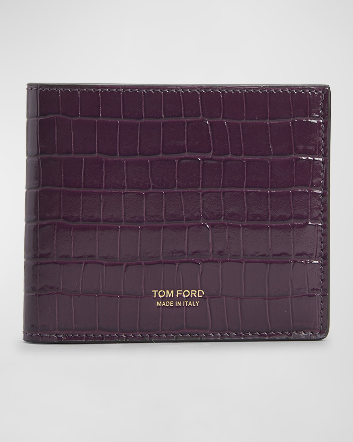 TOM FORD Men's Croc-Printed Leather T-Line Card Holder | Neiman Marcus