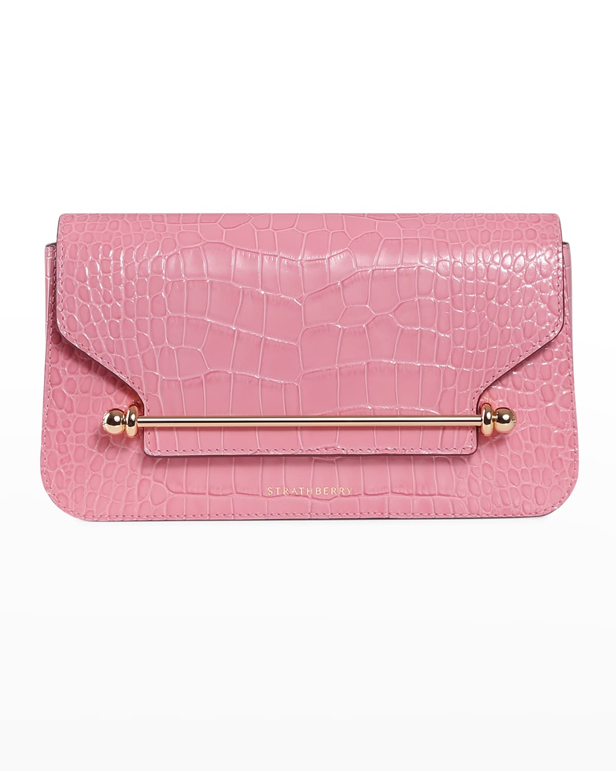 STRATHBERRY Flap CrocEmbossed Leather Chain Crossbody Bag Neiman Marcus