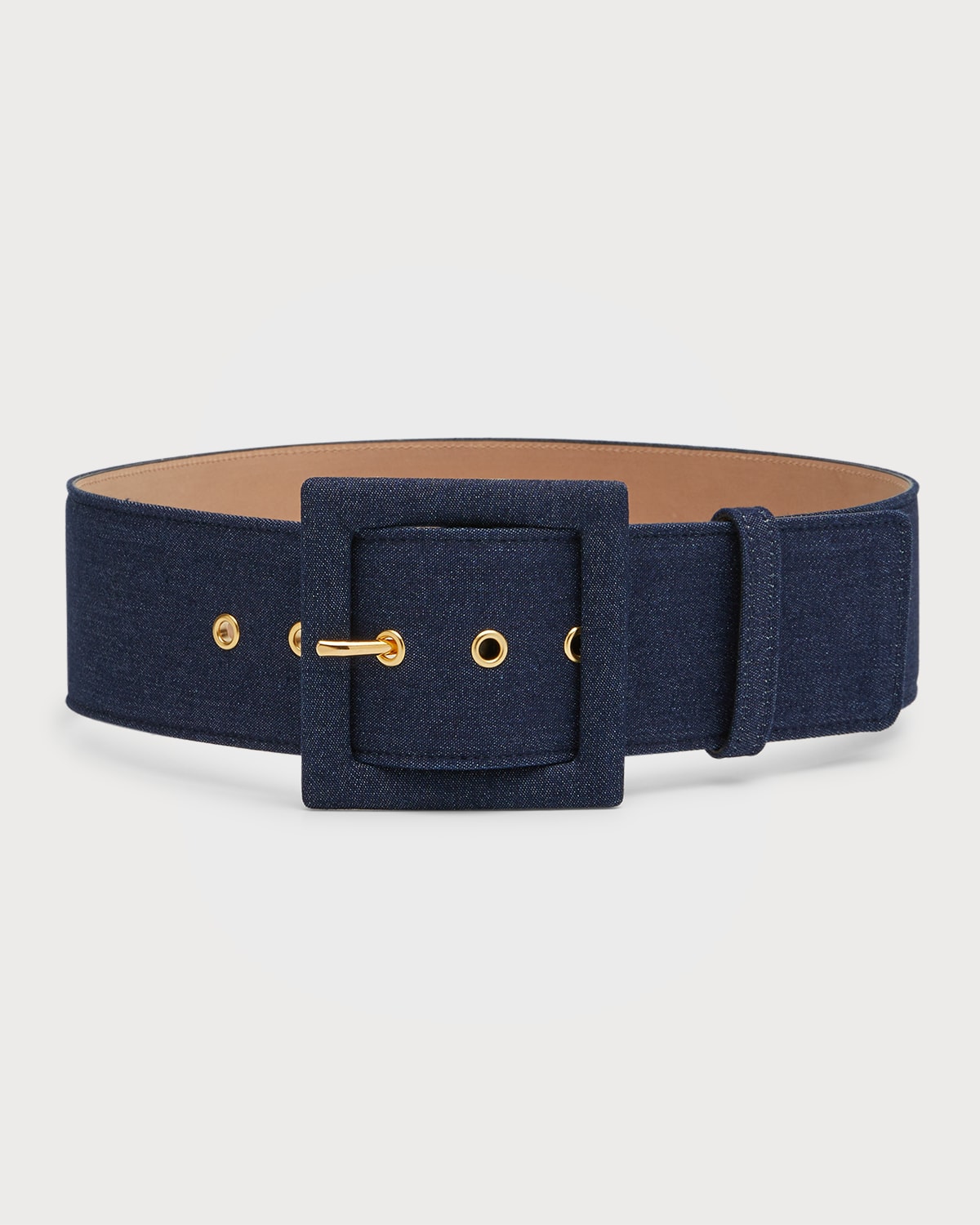 Carolina Herrera SquareBuckle Wide Tweed Belt Neiman Marcus
