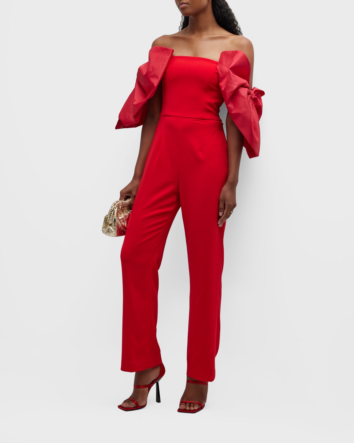 Carolina Herrera Strapless Jumpsuit with Tiered Ruffle Hem | Neiman Marcus