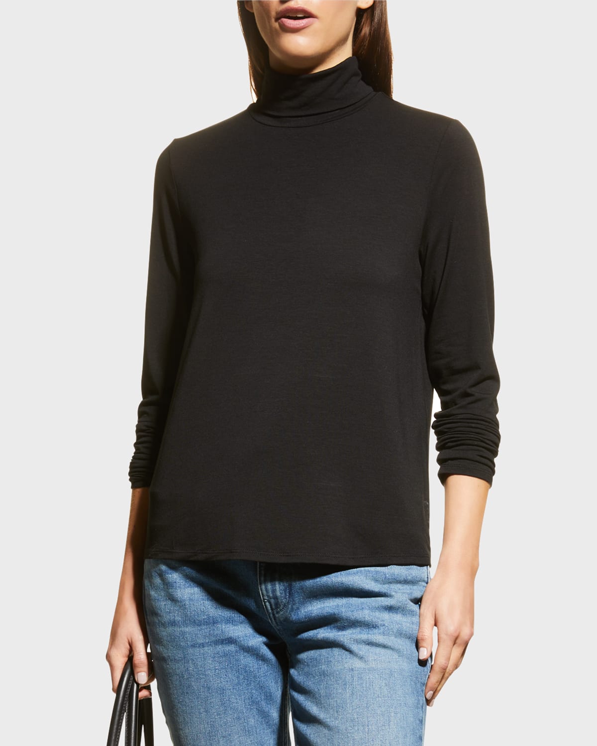 Eileen Fisher Lightweight Knit Turtleneck Top Neiman Marcus