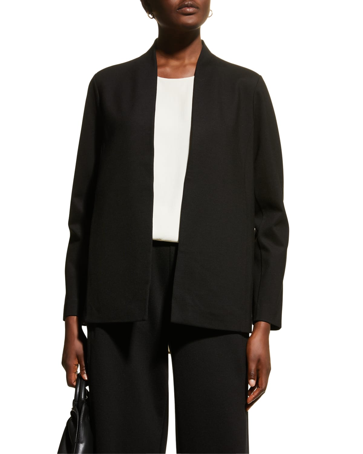 EILEEN FISHER Womens Beige Pocketed Oversized Blazer Jacket main image 1