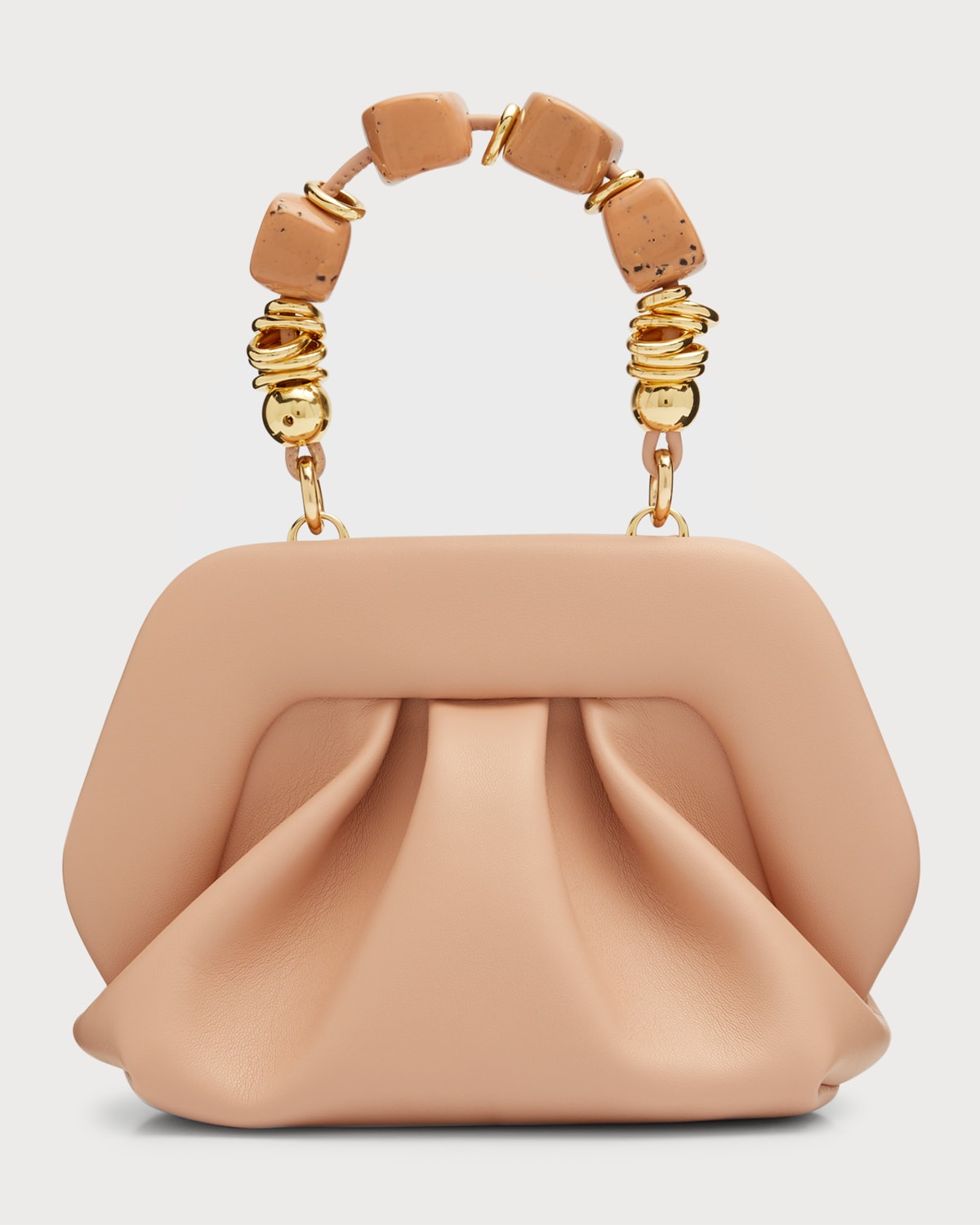 THEMOIRE Gea Knitted FauxLeather Clutch Bag Neiman Marcus