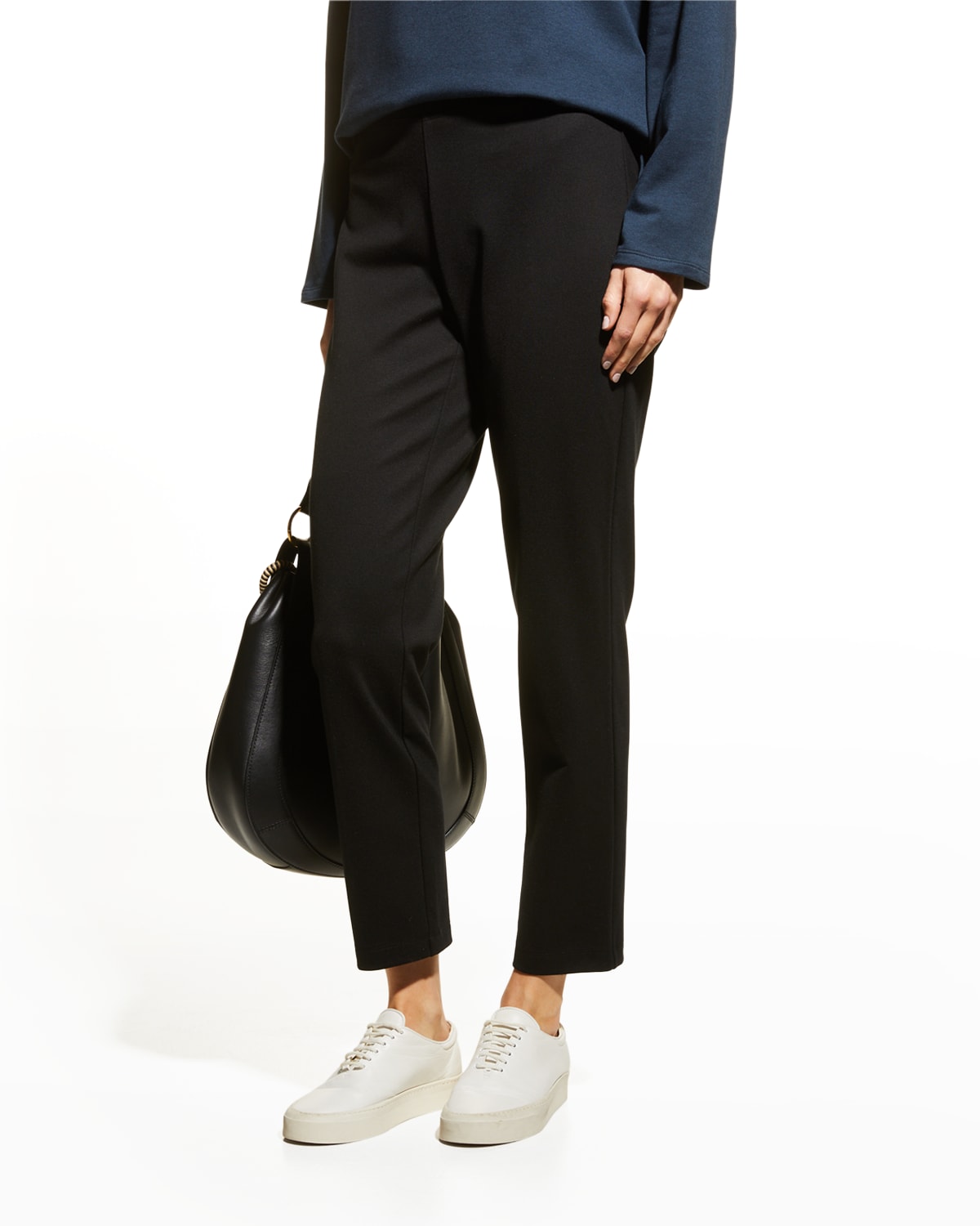 Eileen Fisher Cropped Knit Ankle Pants Neiman Marcus