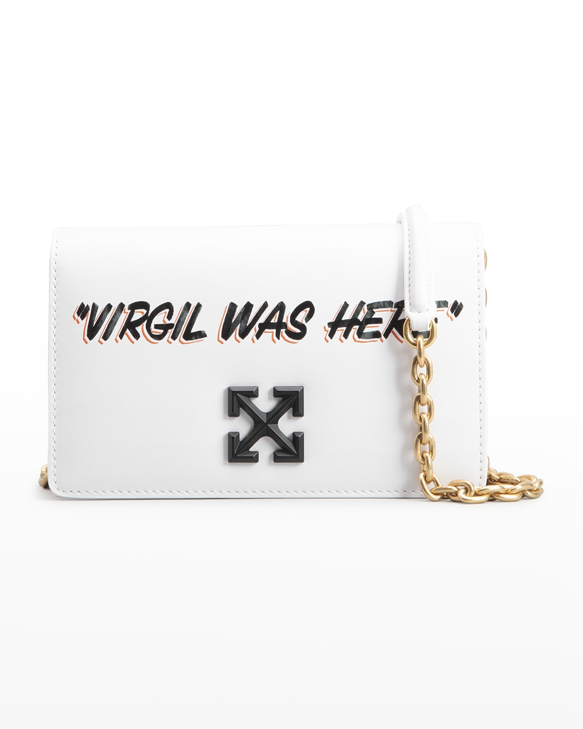 Off-White Jitney 0.5 Arrow Leather Chain Shoulder Bag | Neiman Marcus