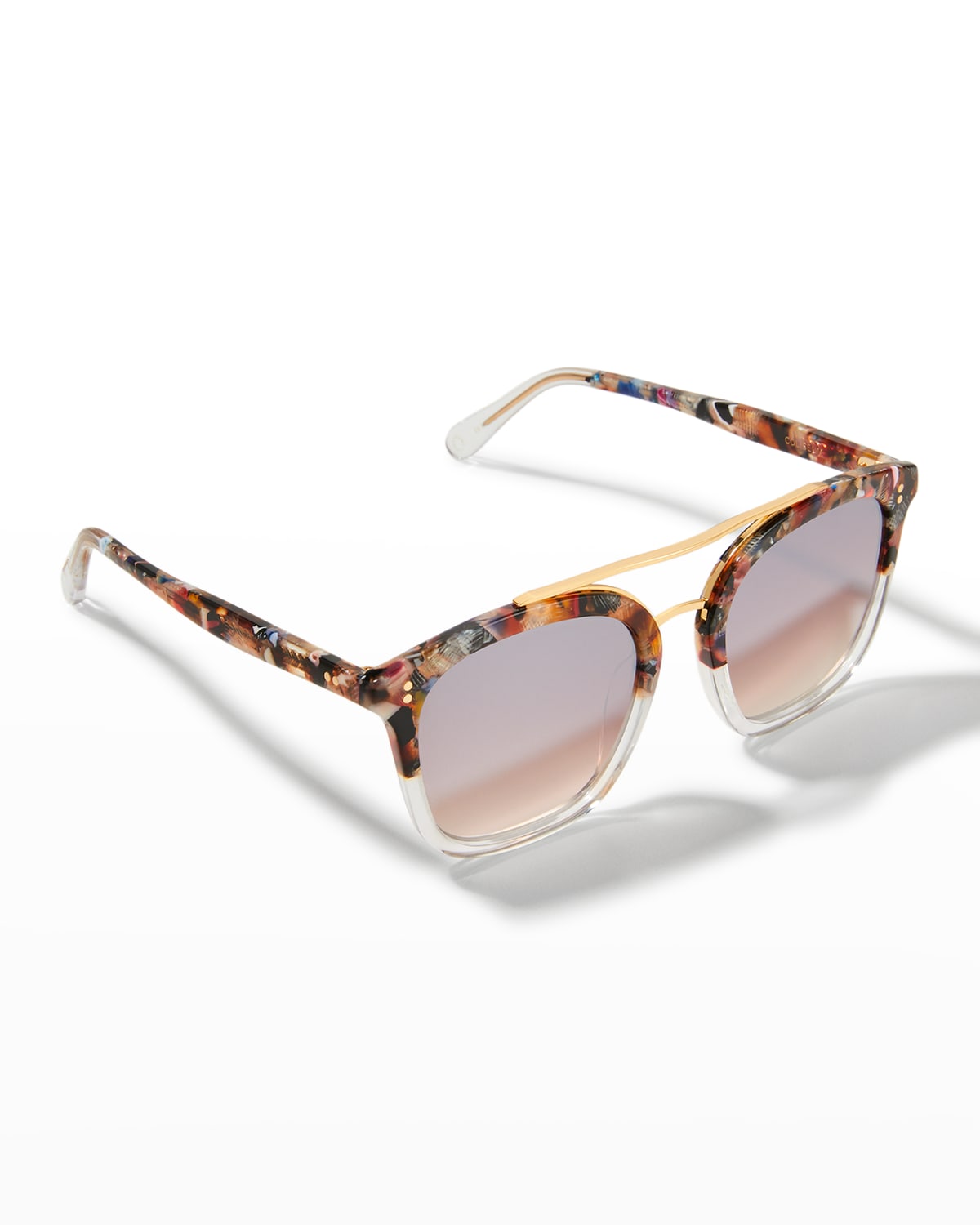 KREWE Coliseum Oversize Square Aviator Sunglasses Plume Neiman Marcus