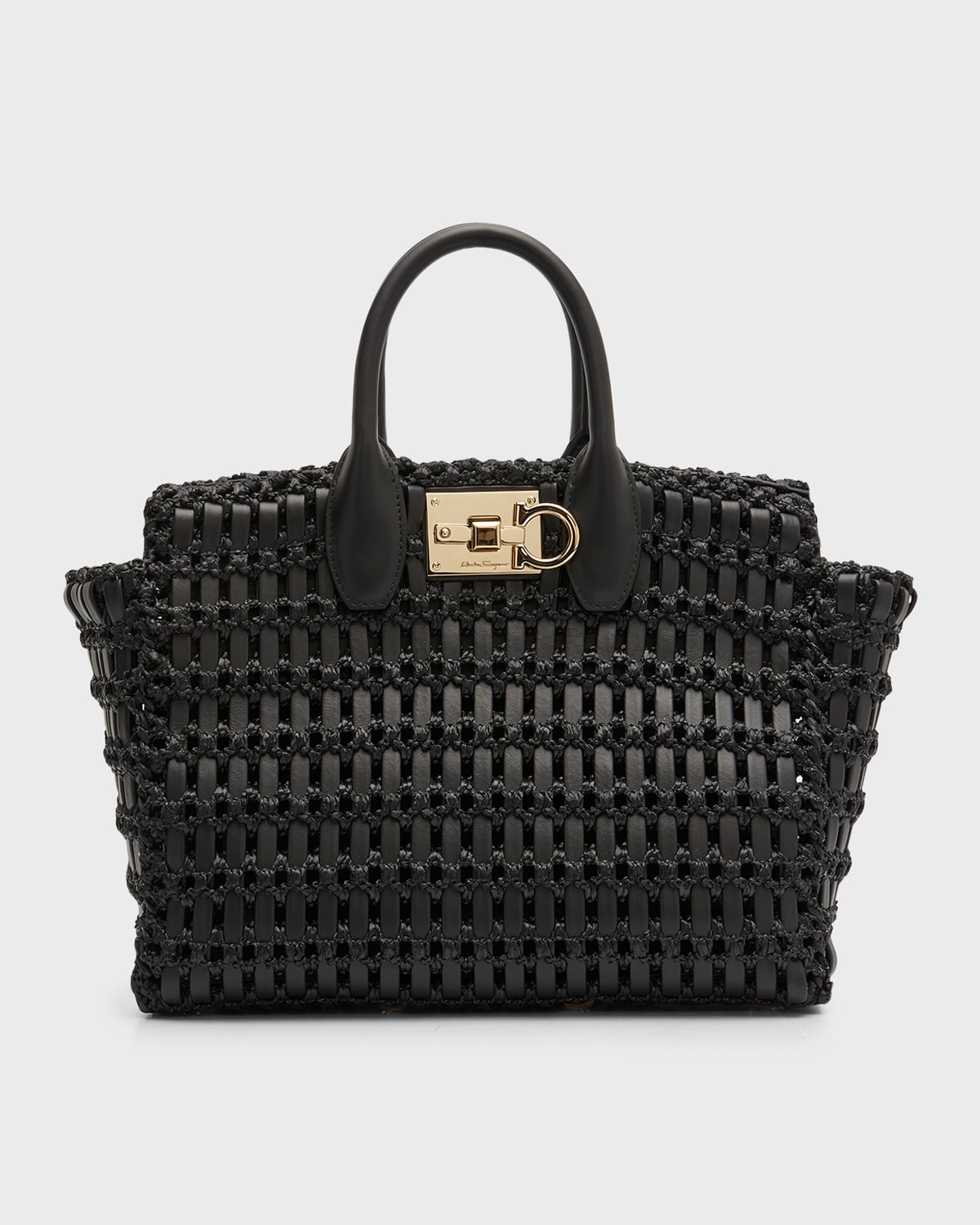 Ferragamo The Studio Gancio Leather Top-Handle Bag | Neiman Marcus
