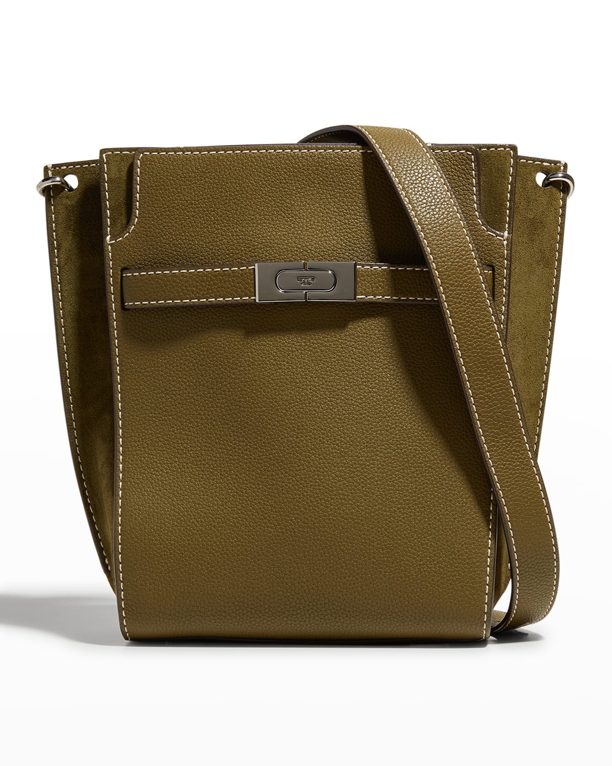 Tory Burch Lee Radziwill Mix Leather Bucket Bag Neiman Marcus