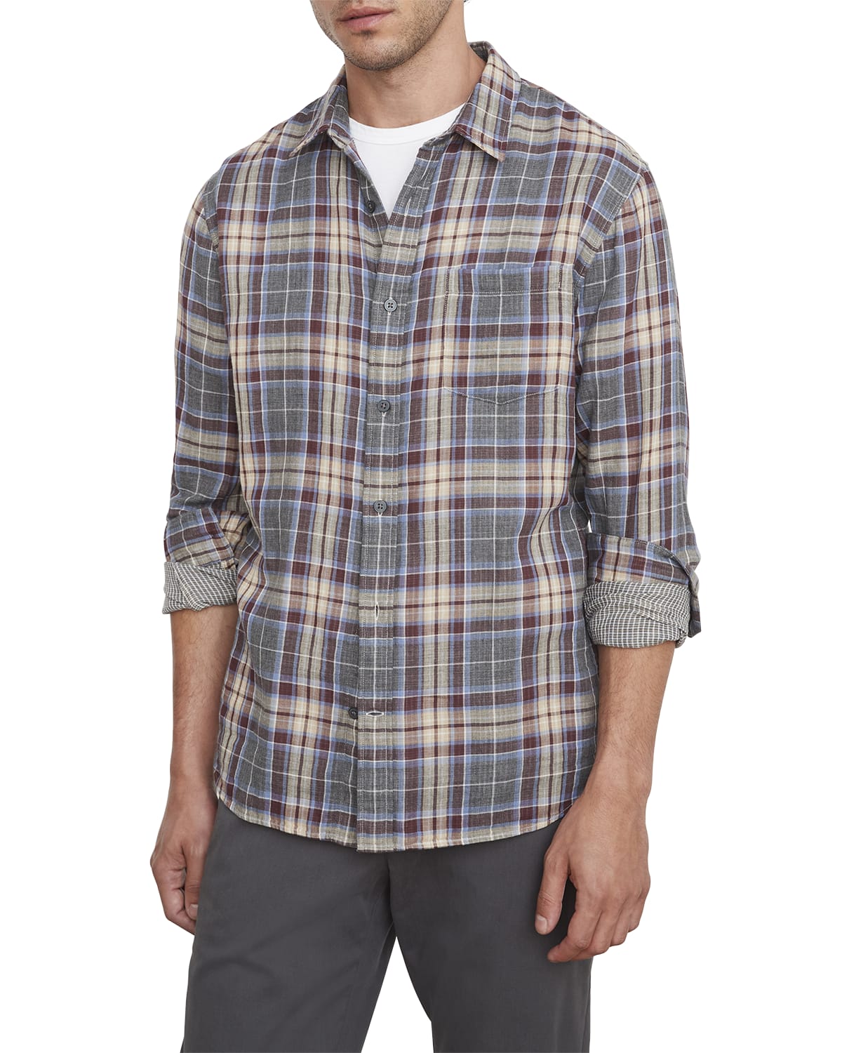 Vince Men's Calabasas Plaid Sport Shirt | Neiman Marcus