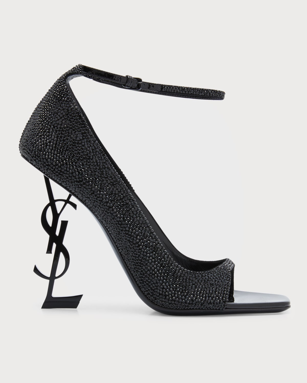 Saint Laurent Opyum YSL Strass Ankle-Strap Sandals | Neiman Marcus