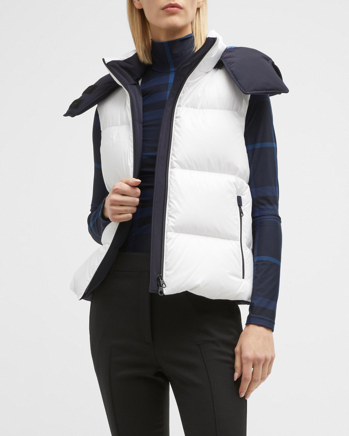 Moncler Glygos Puffer Vest w/ Hooded Collar | Neiman Marcus