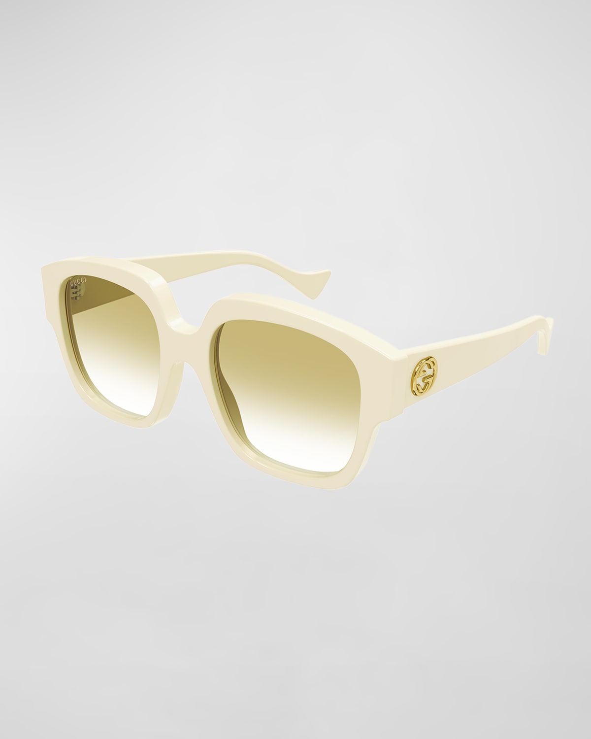 Gucci Monochrome GG Rectangle Acetate Sunglasses Neiman Marcus