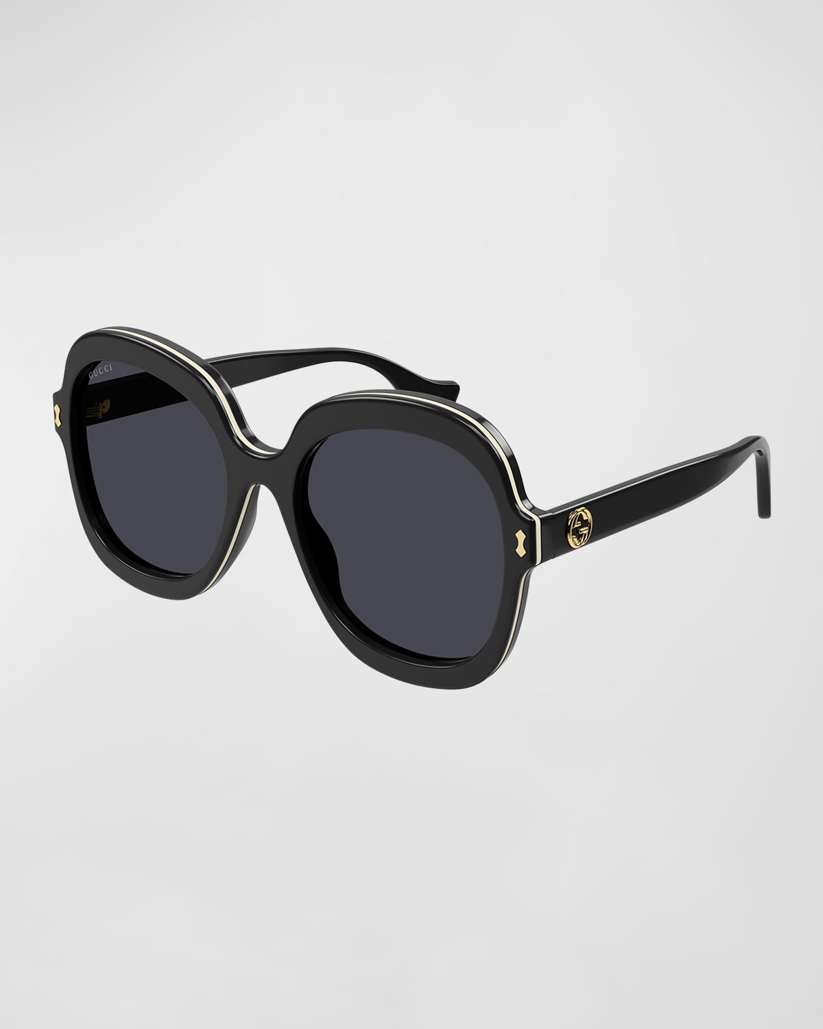 Gucci GG Round Acetate Sunglasses Neiman Marcus