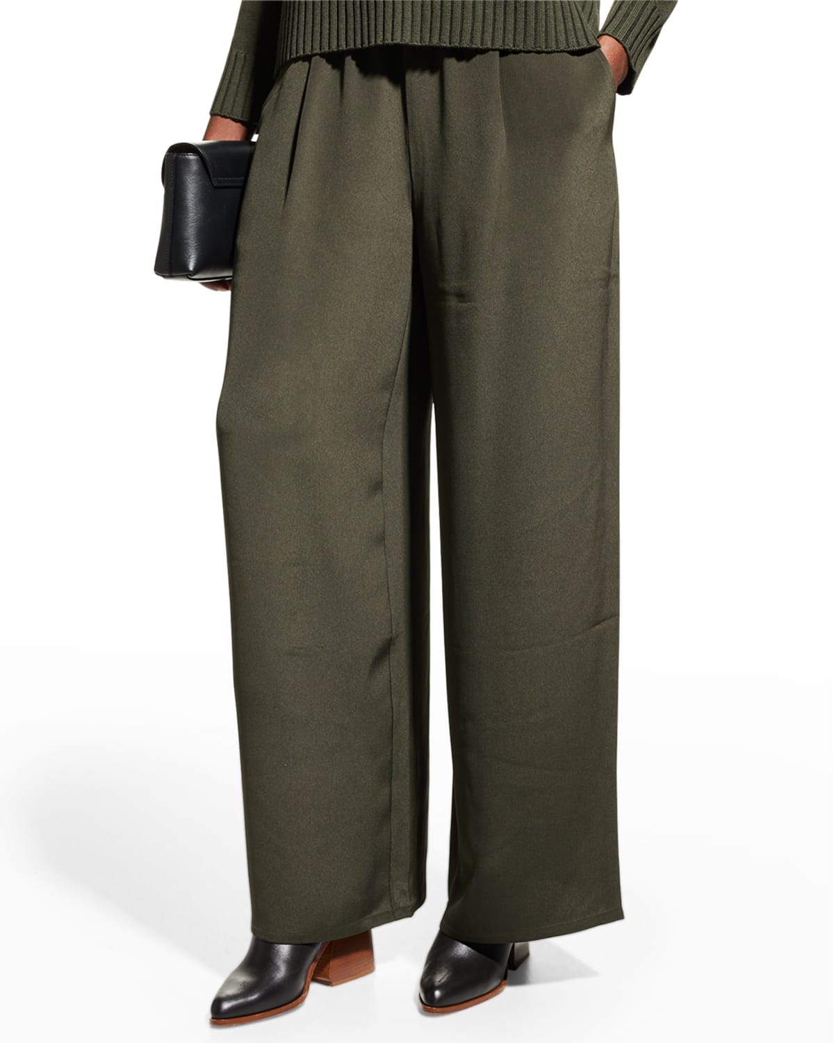 Eileen Fisher Missy Silk HighWaisted WideLeg Pants Neiman Marcus