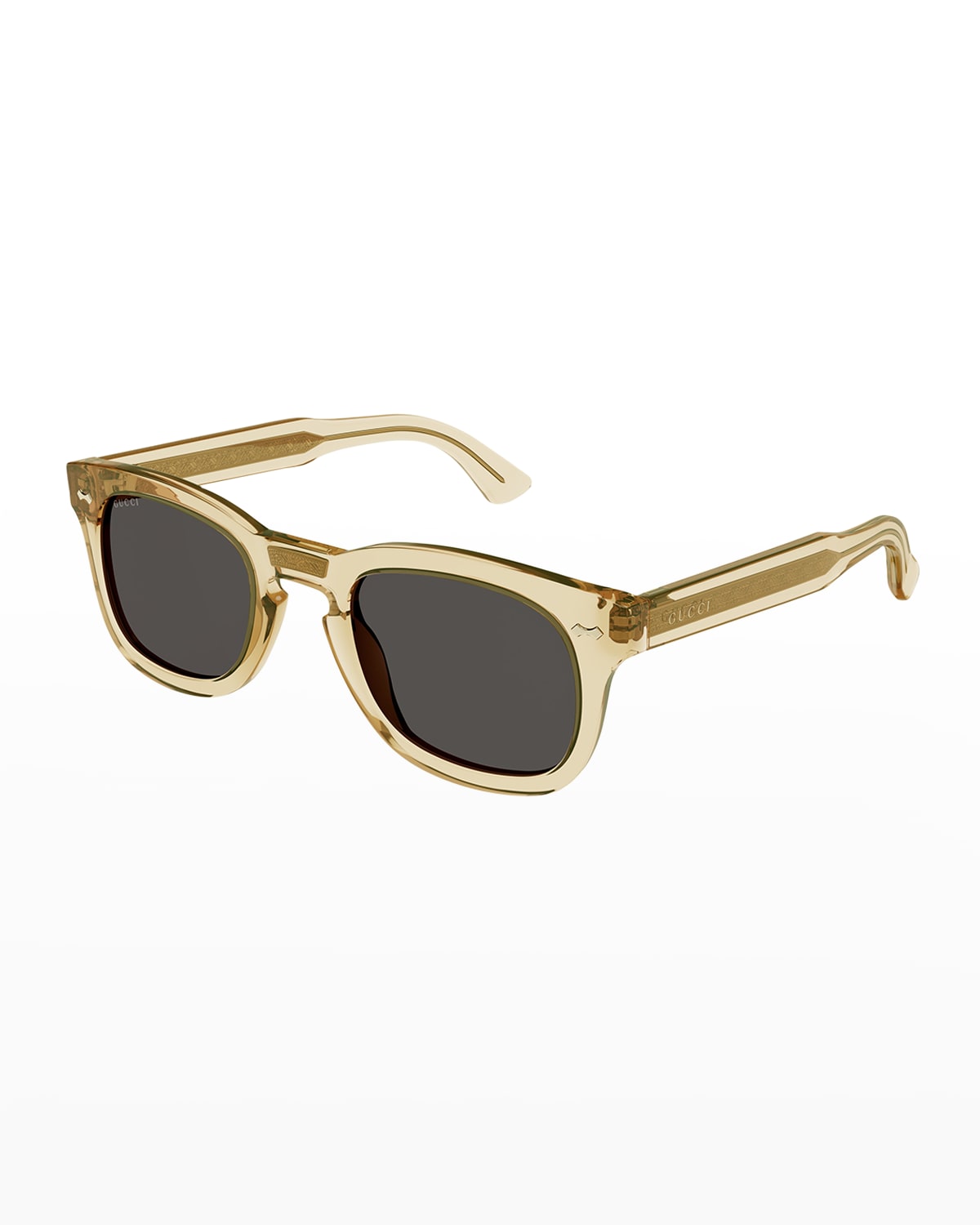 Gucci Men's Square Acetate Sunglasses with Signature  Neiman Marcus