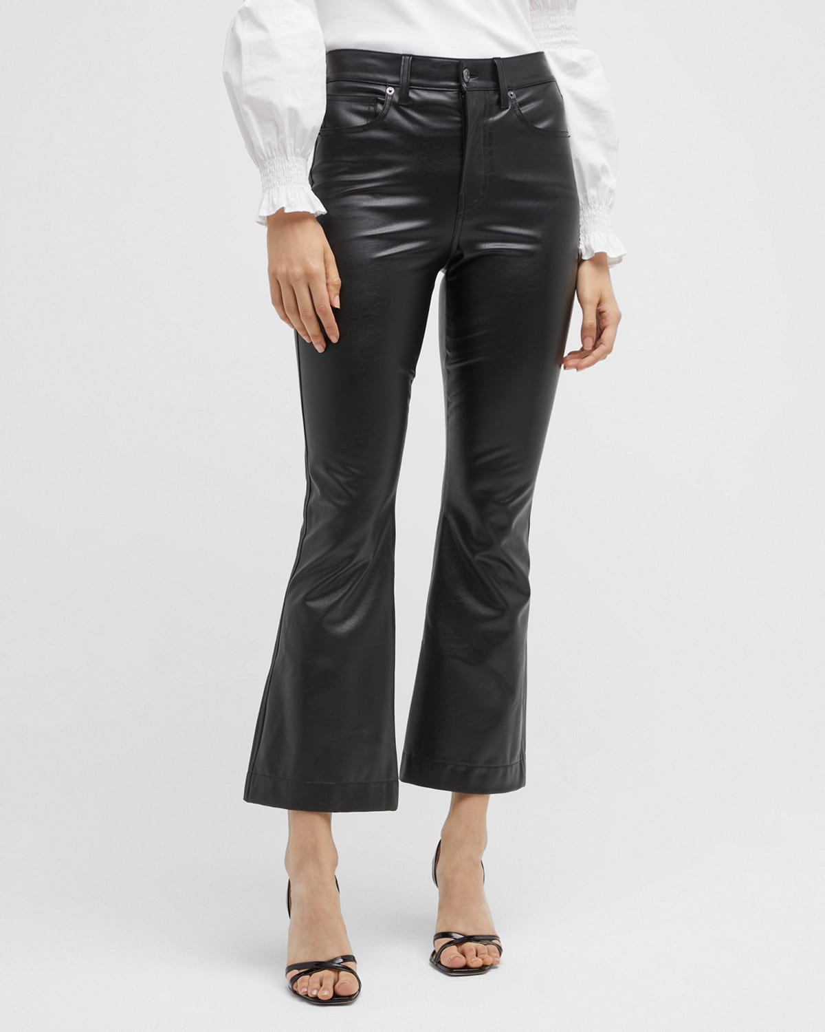 PISTOLA Lennon Faux Leather Cropped Bootcut Pants Neiman Marcus