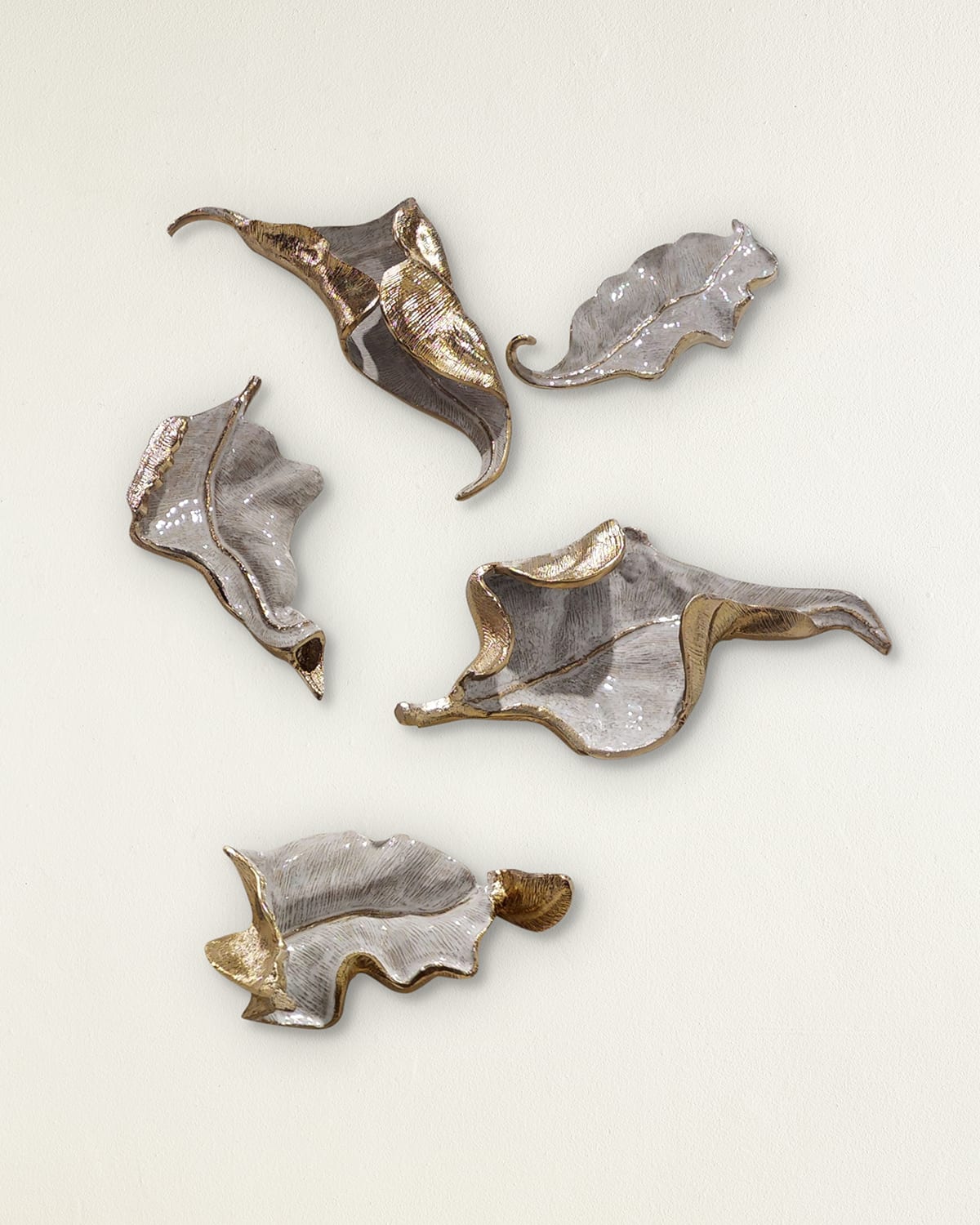 JohnRichard Collection Curling Leaves Wall Sculpture, Set of 5