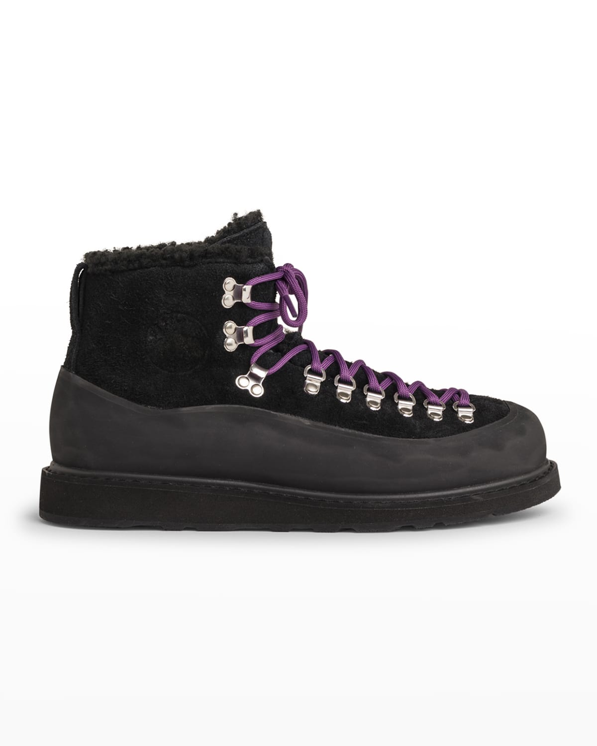 Montelliana 1965 Suede Long Hair Shearling-Lined Hiking Boots | Neiman ...