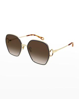 Metal Sunglasses Gold Green - Chloé