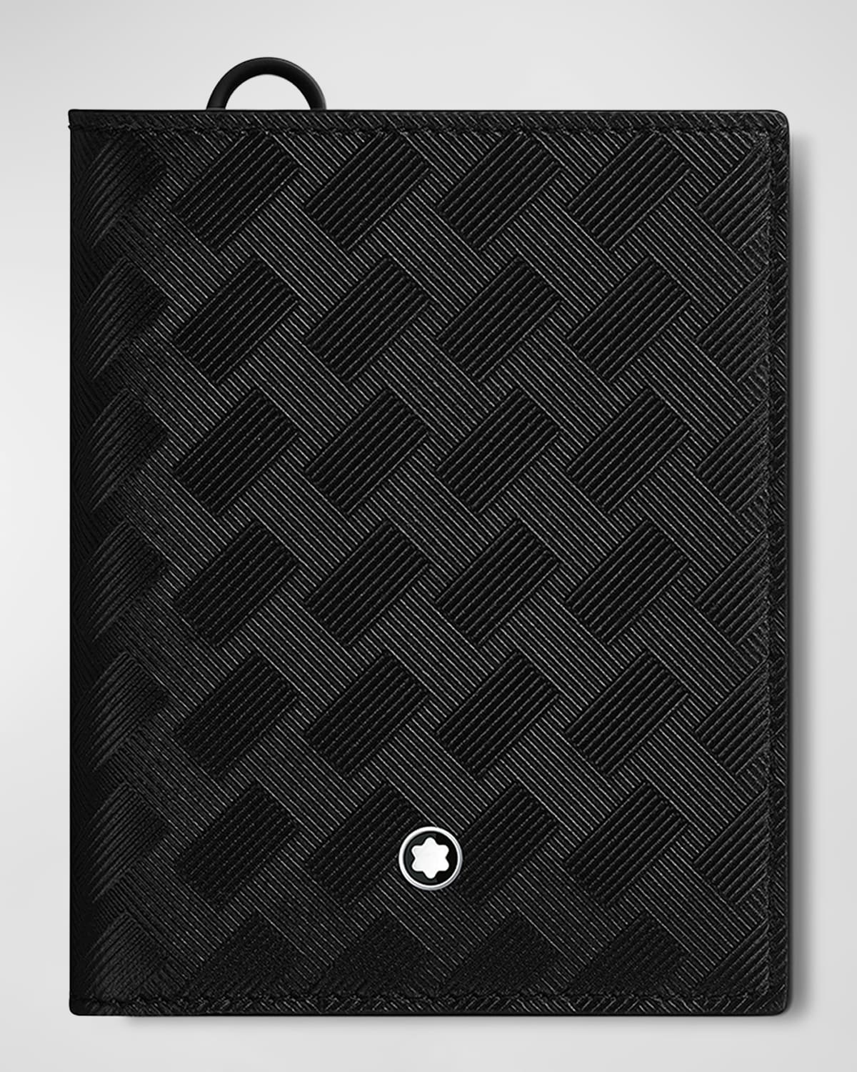 Business Card Holder Black Grained Calfskin with CD Icon Signature