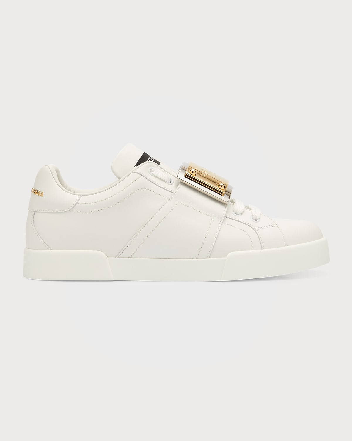 Dolce&Gabbana Men's Portofino Leather Low-Top Sneakers | Neiman Marcus