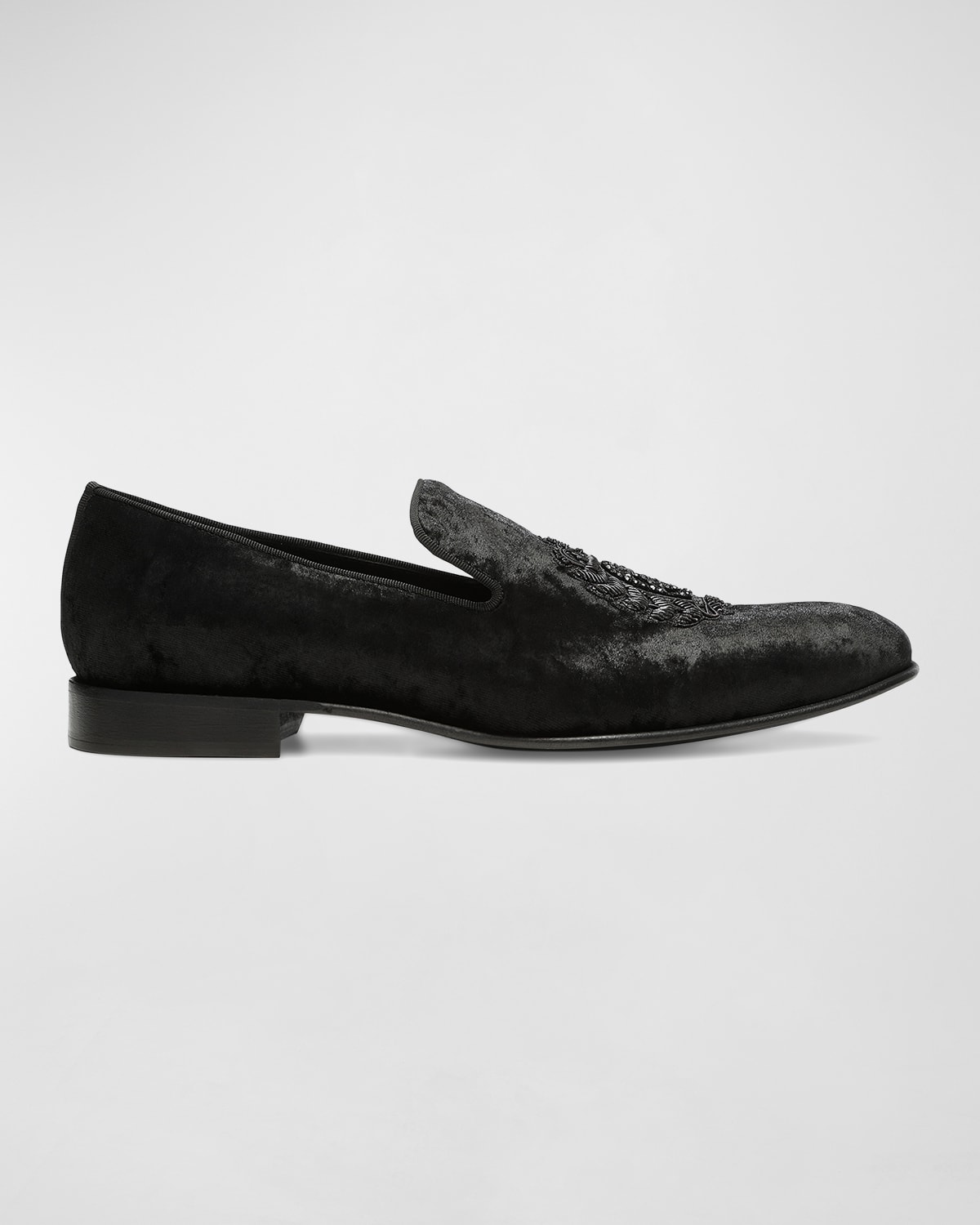 RODO Velvet Flat Smoking Loafers | Neiman Marcus