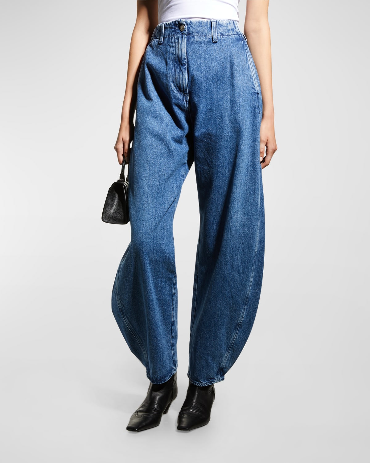 MADE IN TOMBOY Isabelle Wide Tapered Ankle Jeans | Neiman Marcus