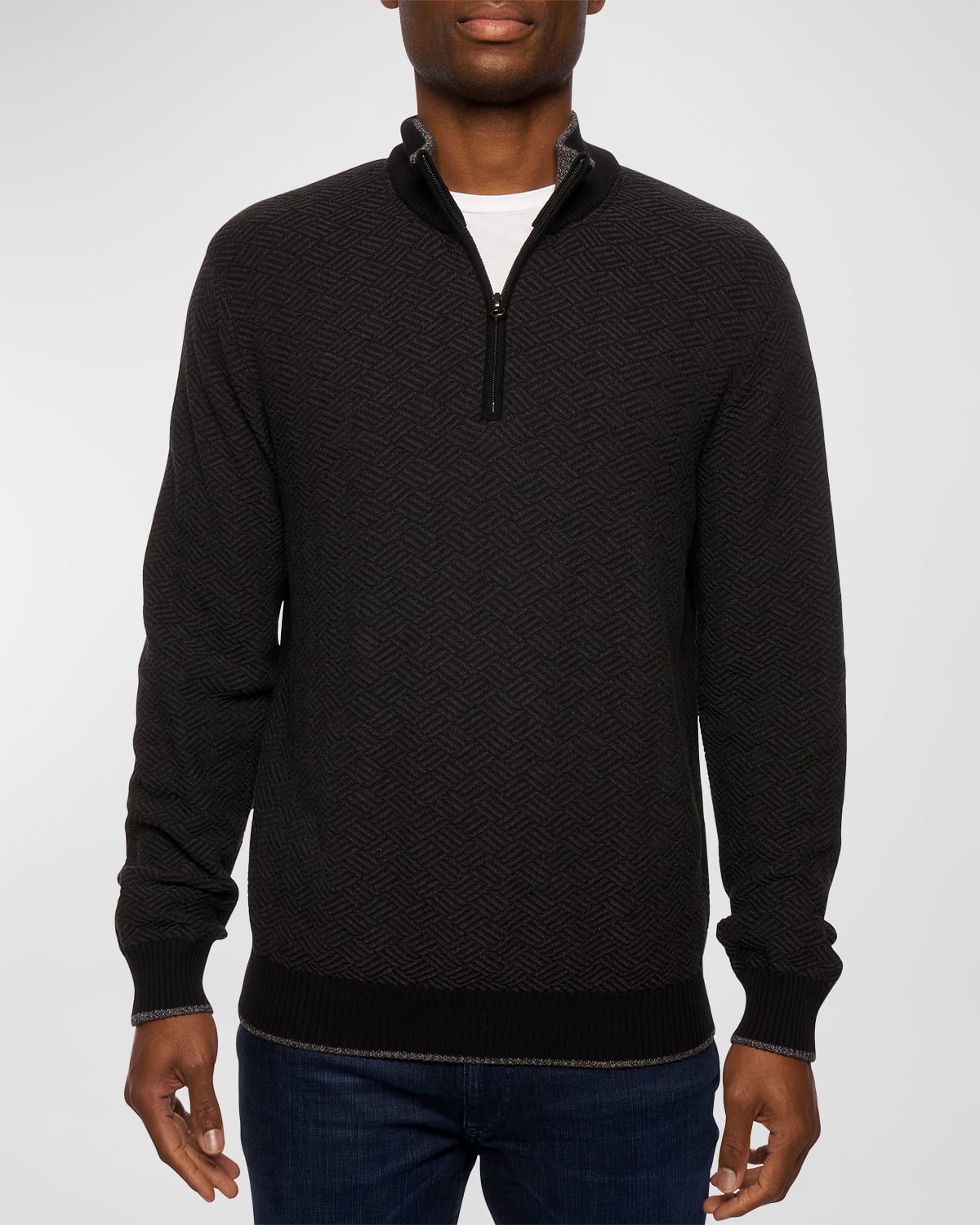 Robert Graham Men's Polaris Quarter-Zip Sweater | Neiman Marcus