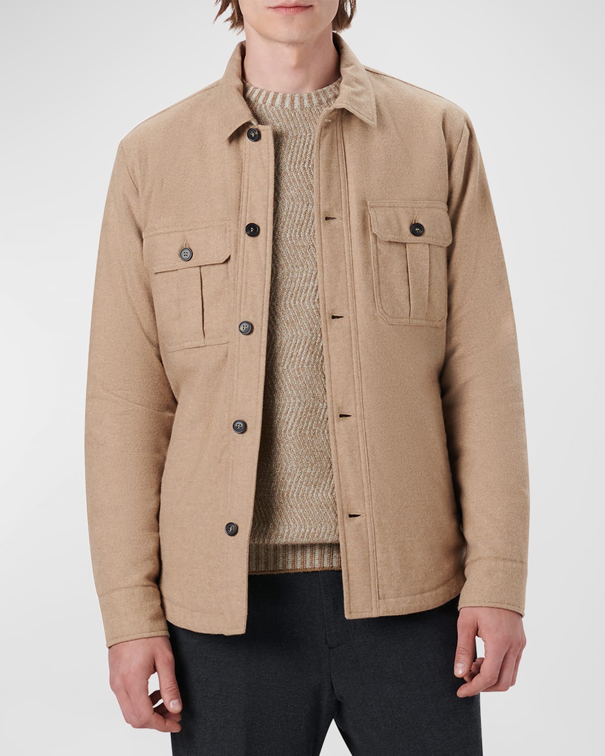 Bugatchi Men's Suede Shirt Jacket Neiman Marcus