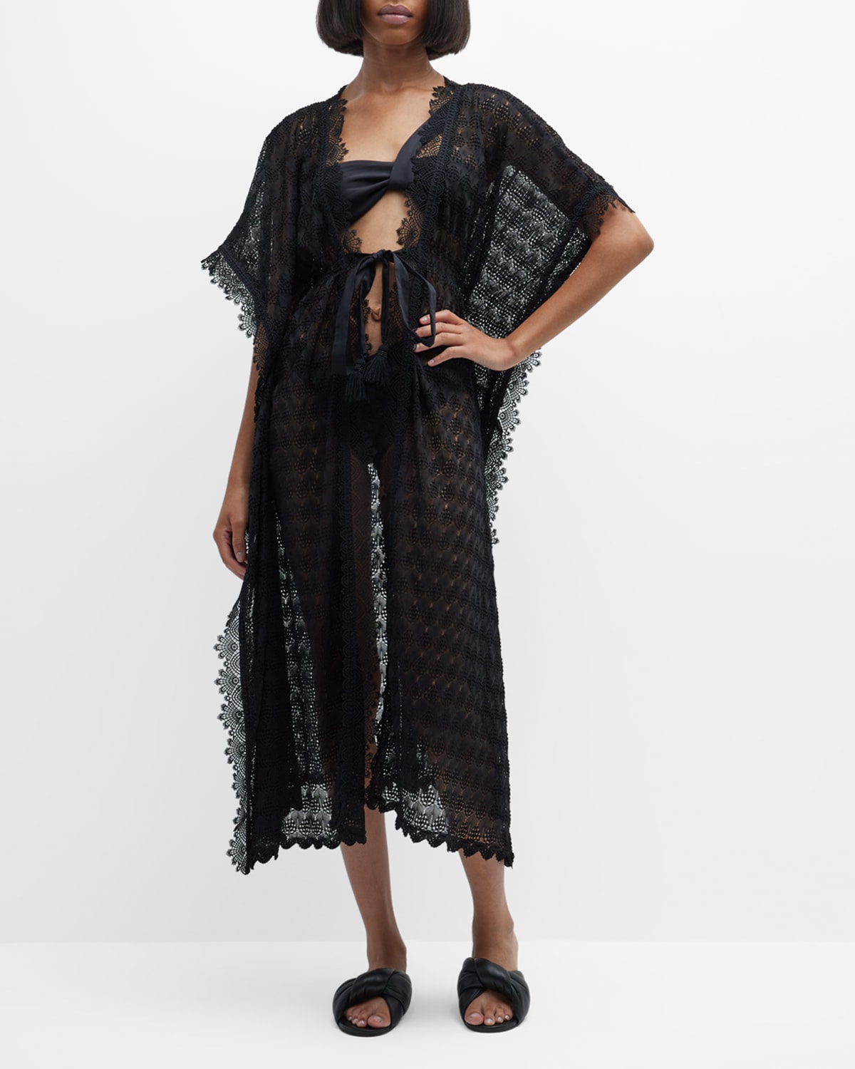 WAIMARI Manglar Lace Asymmetric Midi Dress | Neiman Marcus