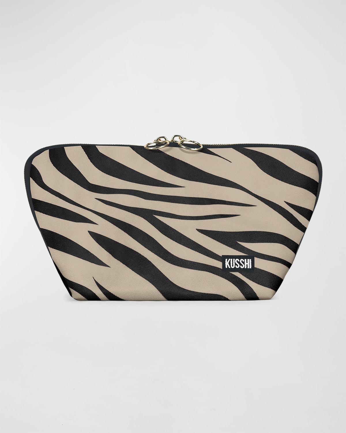 KUSSHI Signature Zebra-Print Makeup Bag | Neiman Marcus