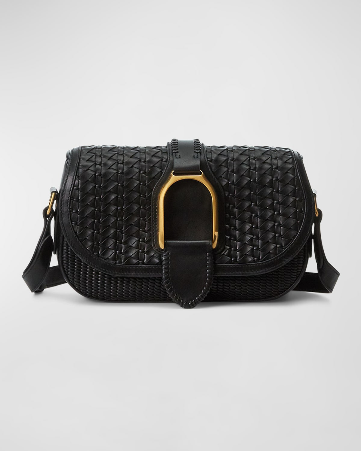 Ralph Lauren Collection Ricky 33 Woven Leather Top-Handle Bag 