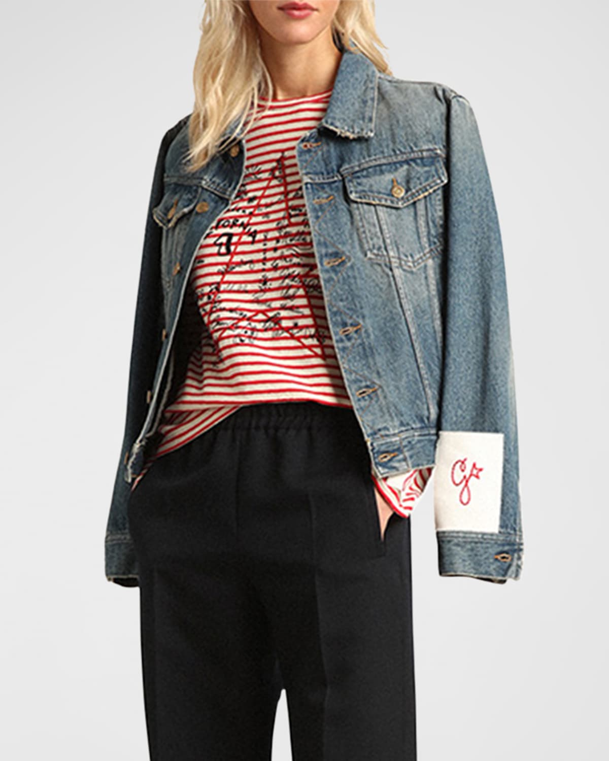 Courreges Denim Trucker Jacket Neiman Marcus