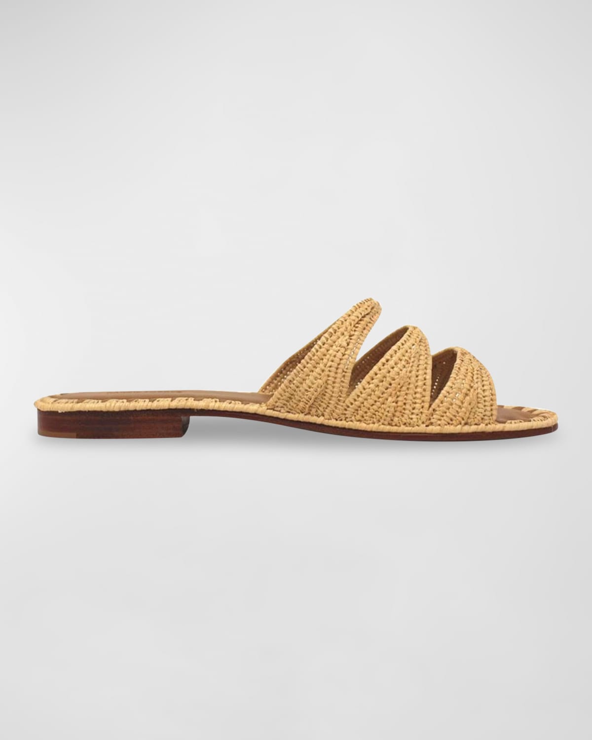 Carrie Forbes Woven Raffia Flat Slide Sandals | Neiman Marcus