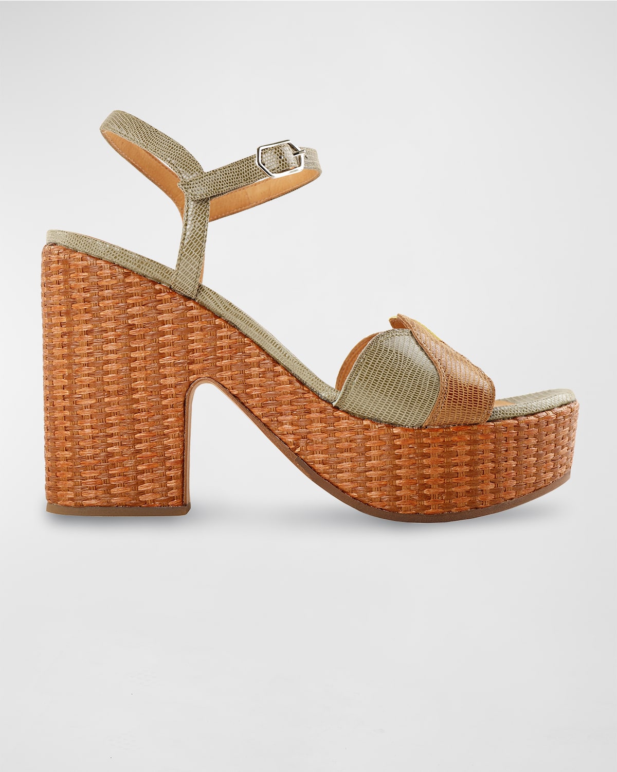 Chie Mihara Tante Metallic Leather Woven Sandals | Neiman Marcus