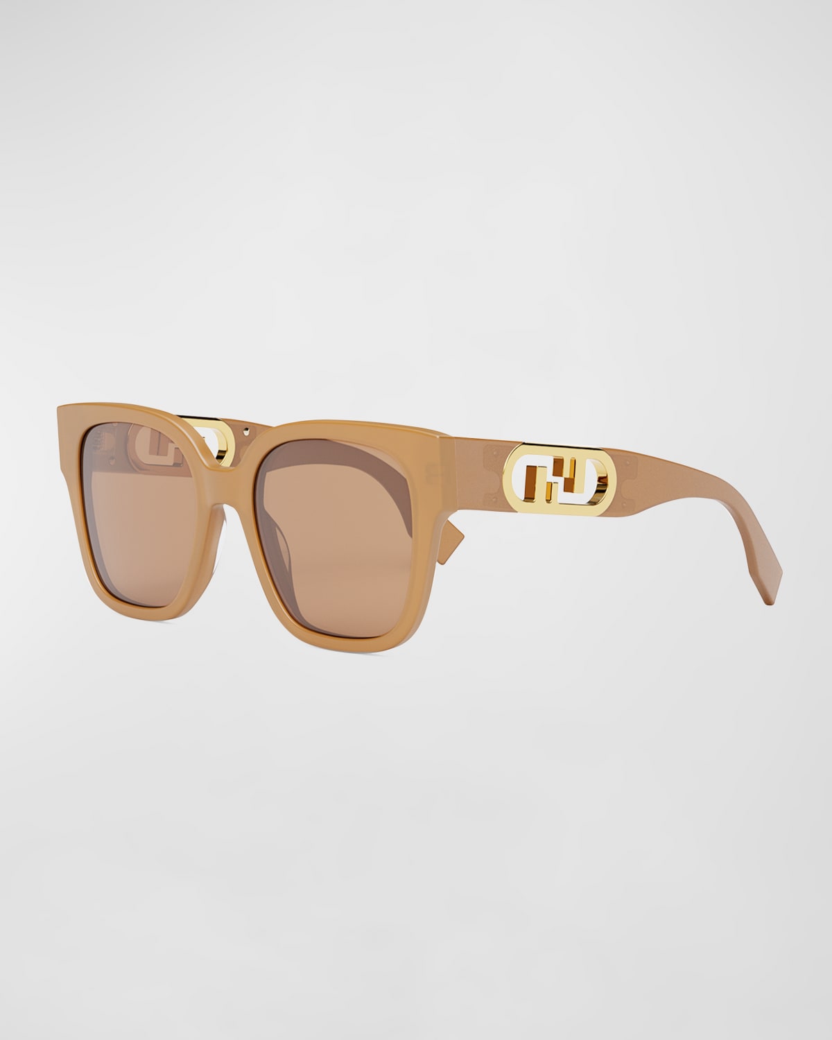 Fendi Oversized Logo Square Acetate And Metal Sunglasses Neiman Marcus 