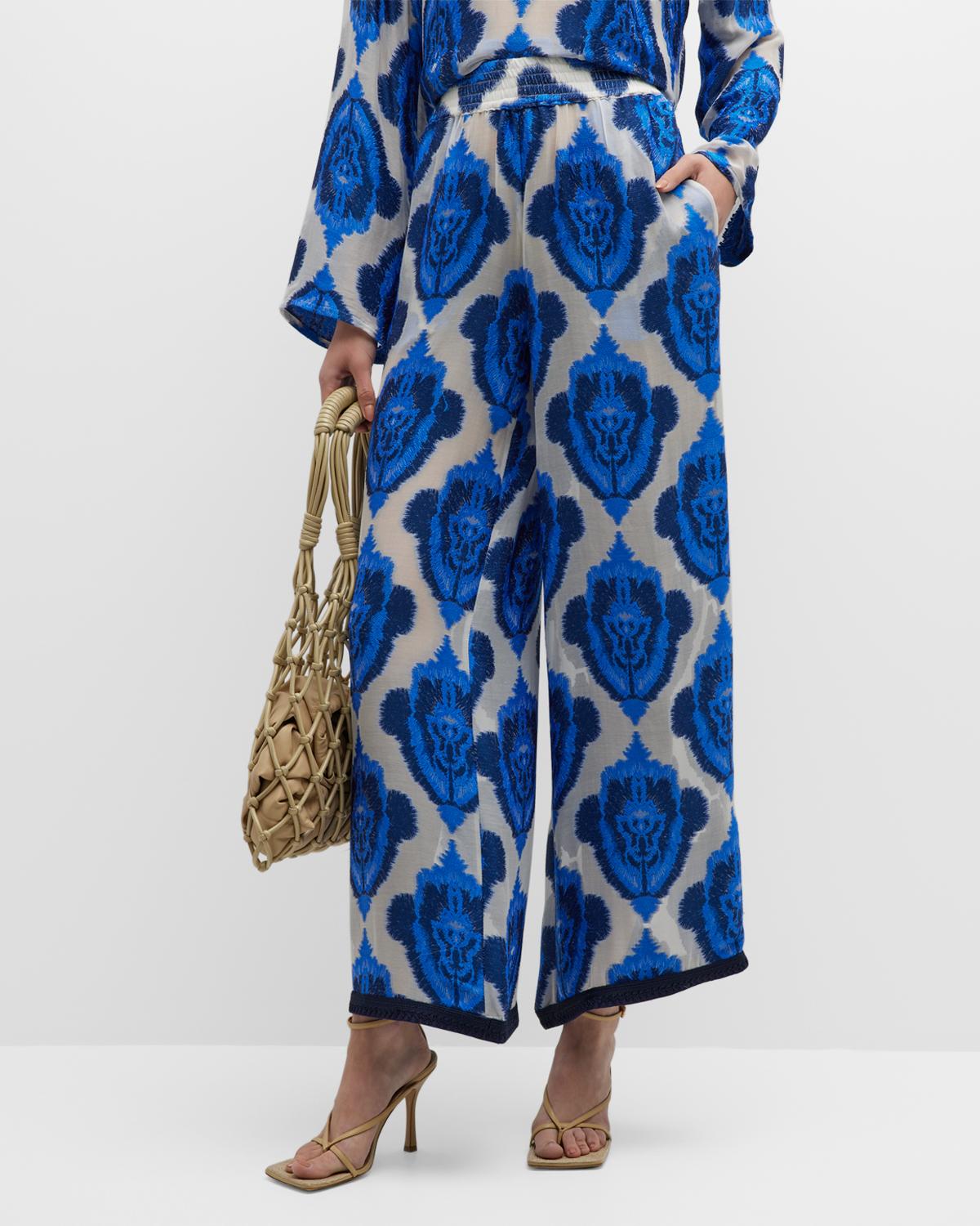 Rag & Bone Dylan Cropped Wide-Leg Linen Pants | Neiman Marcus