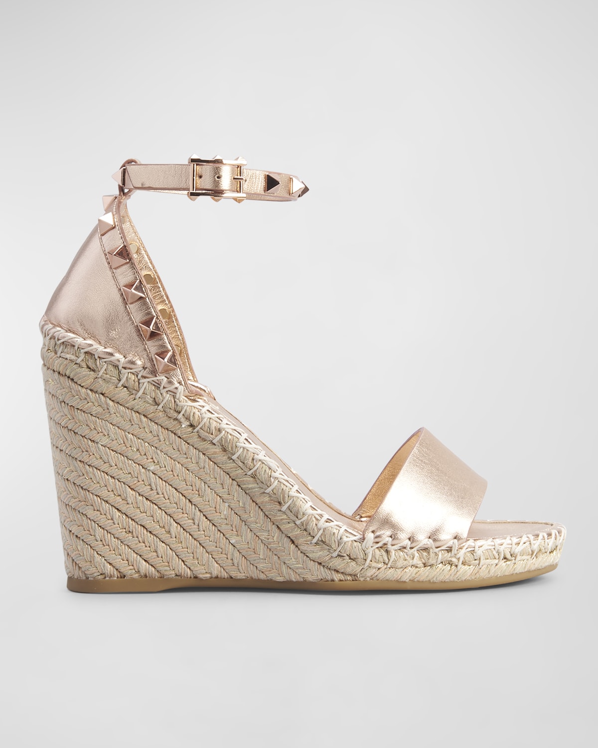 rockstud espadrille wedge