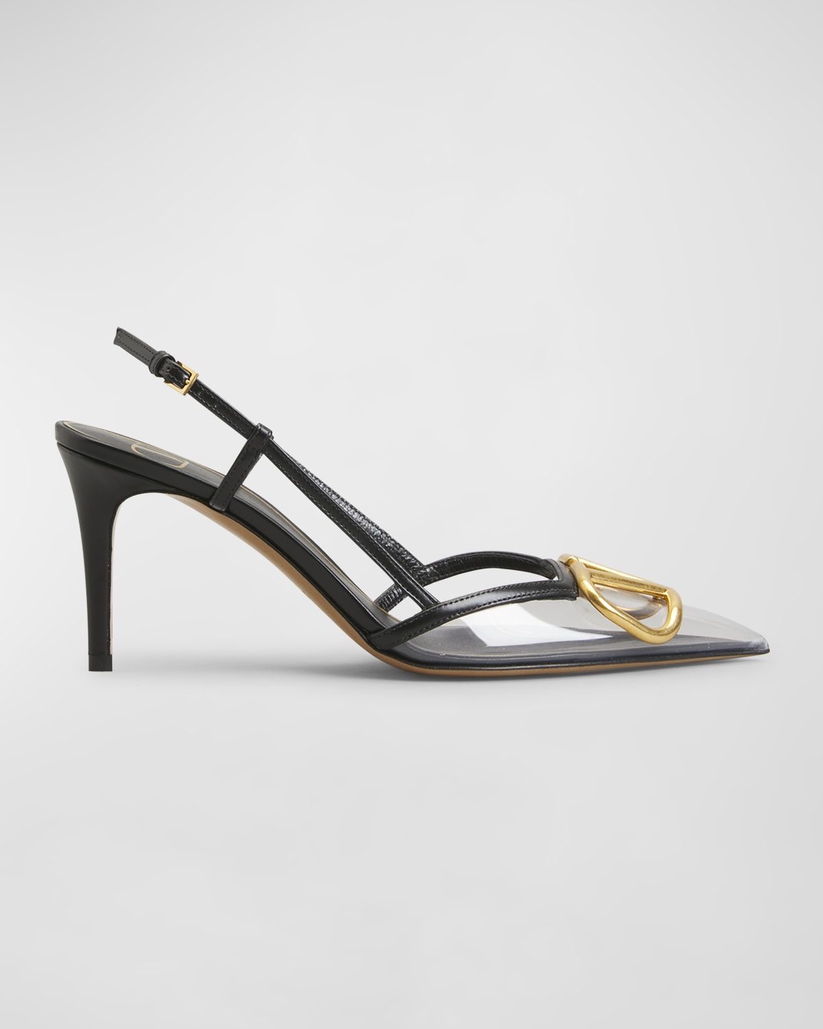 Valentino Garavani VLogo Medallion Patent Slingback Pumps | Neiman