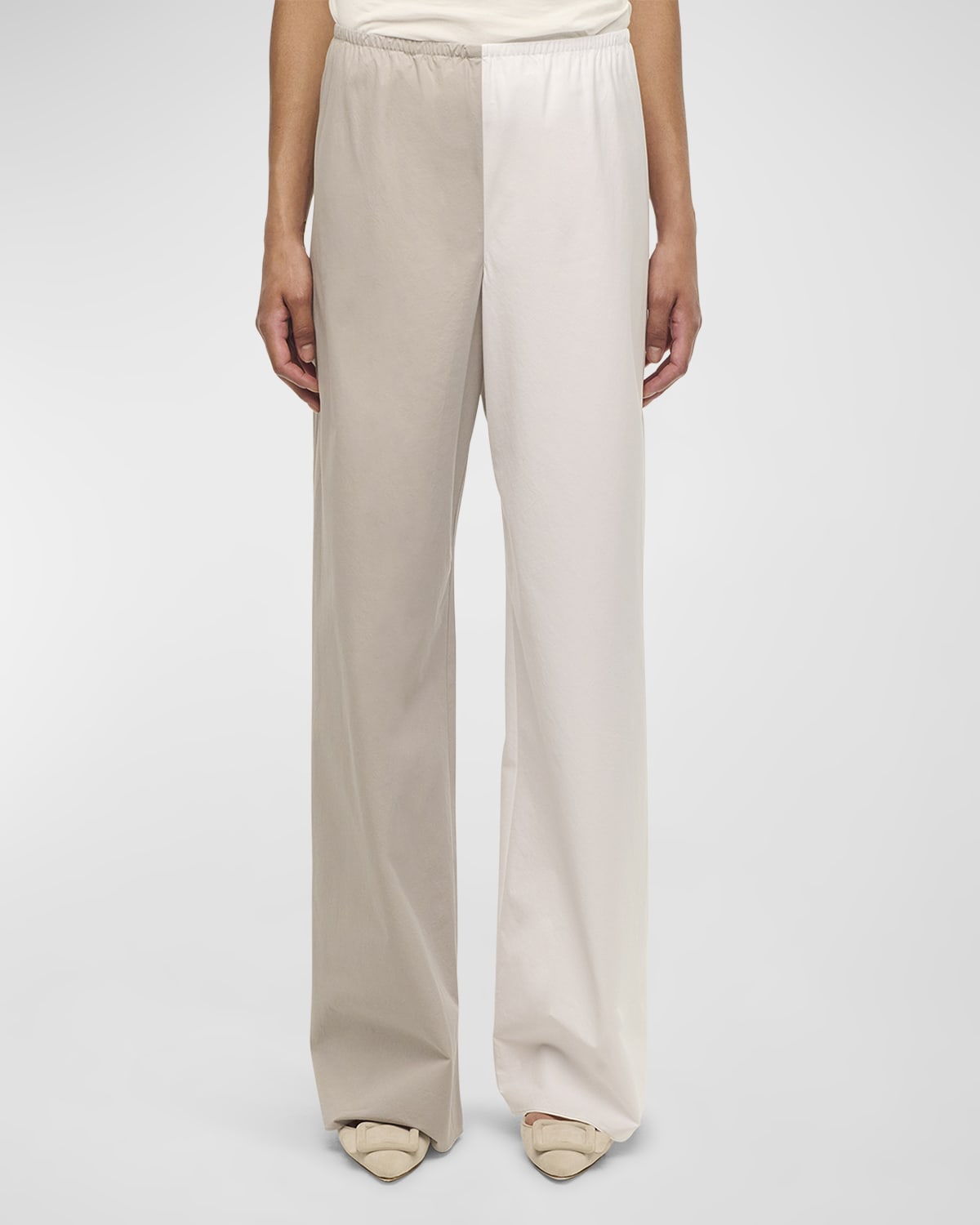 Midnight Blue Silky Knit Wide Leg Pull-On Pants