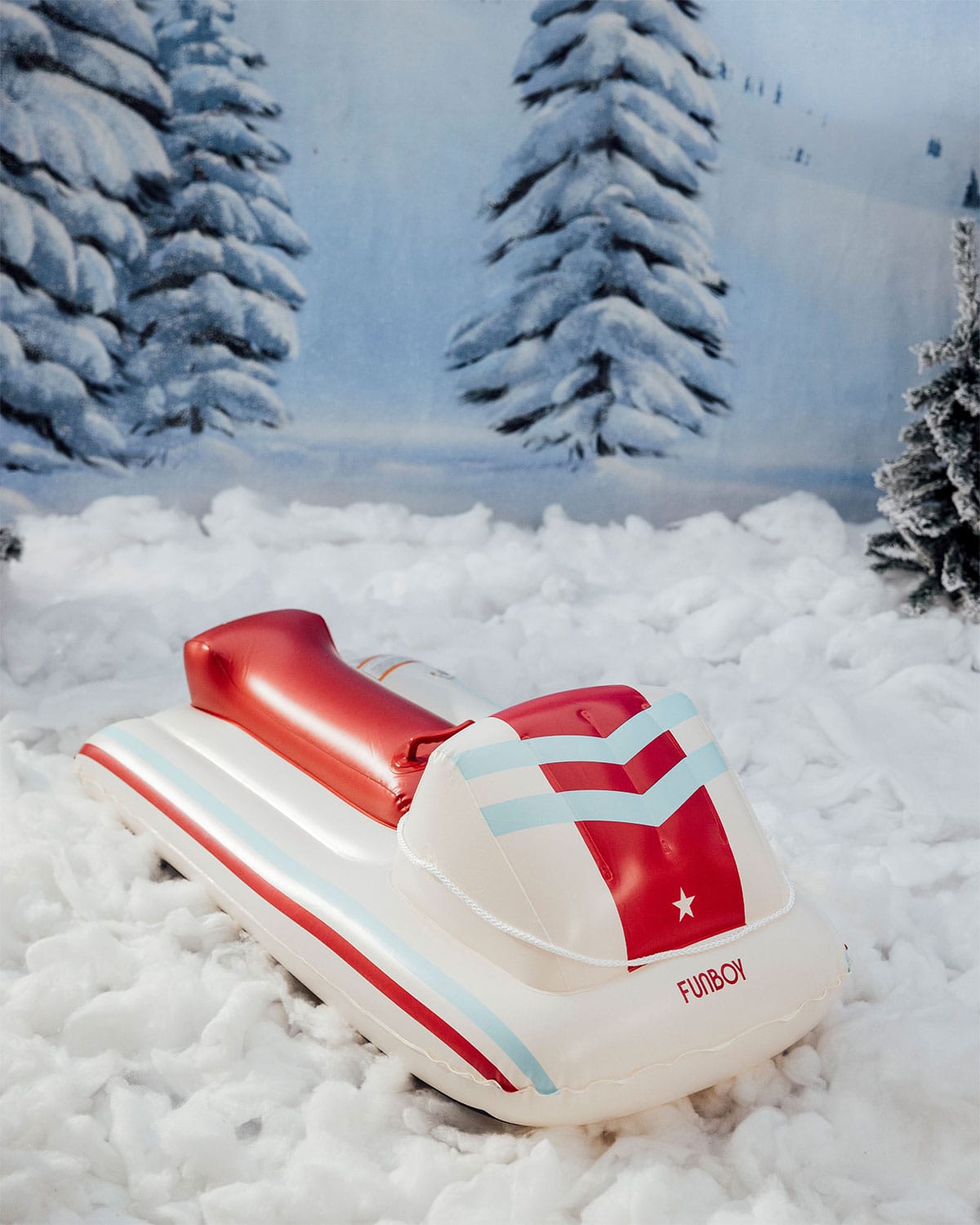Funboy Kid's Rainbow Checkered Racer Inflatable Snow Sled | Neiman Marcus