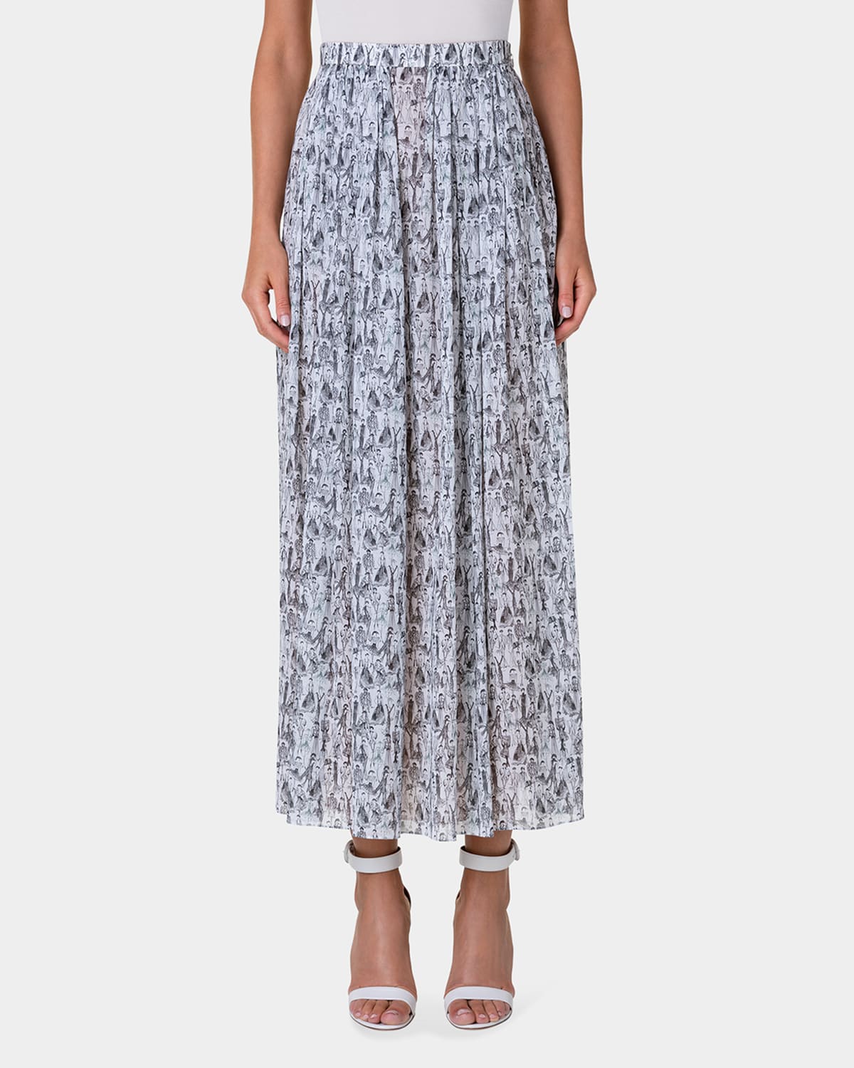 Jupe Longue Maxi Imprimé Paris – Taille L – Bleue – JOO BEE Apparel